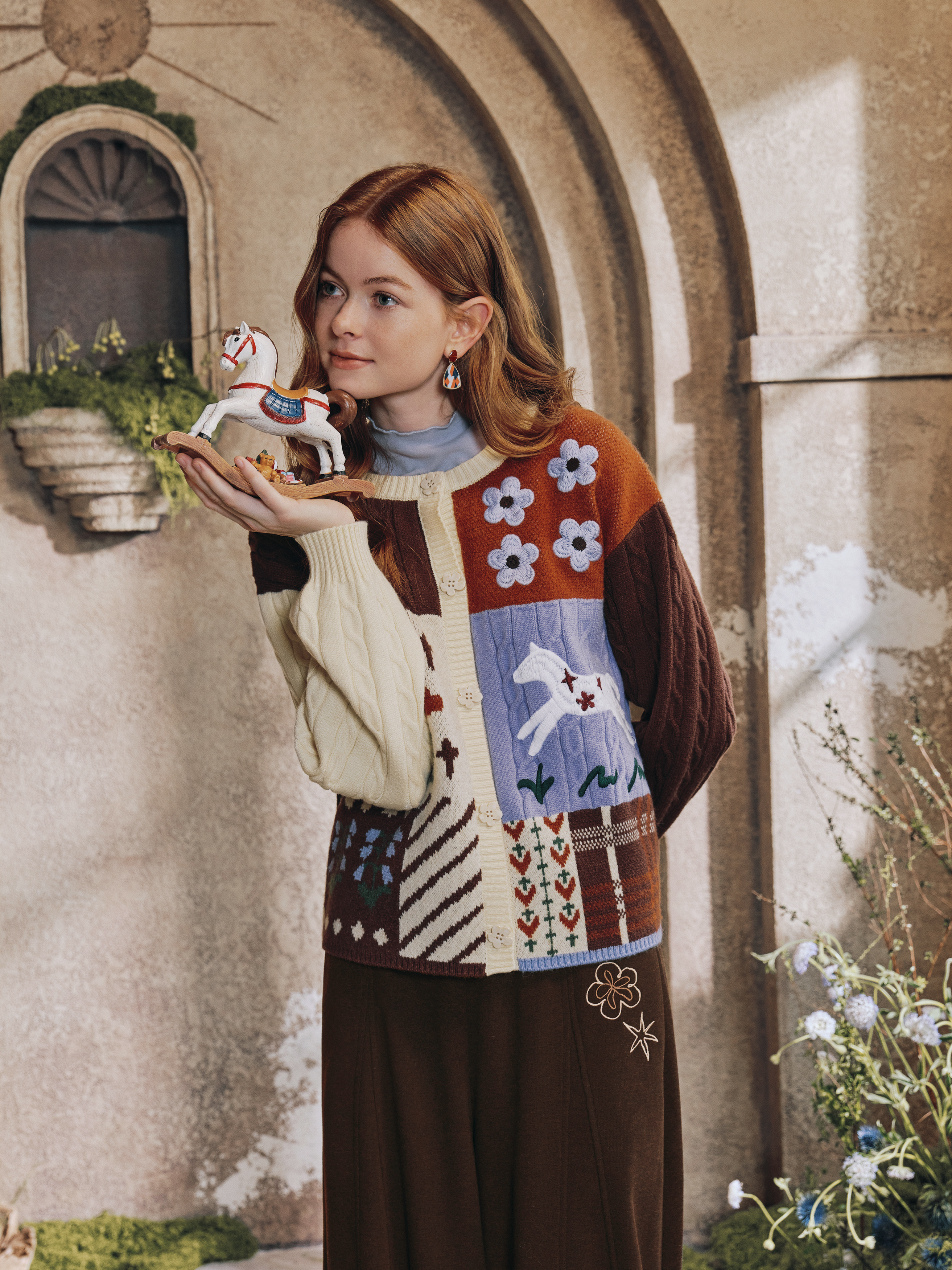 Artistic Colorblock Jacquard Sweater
