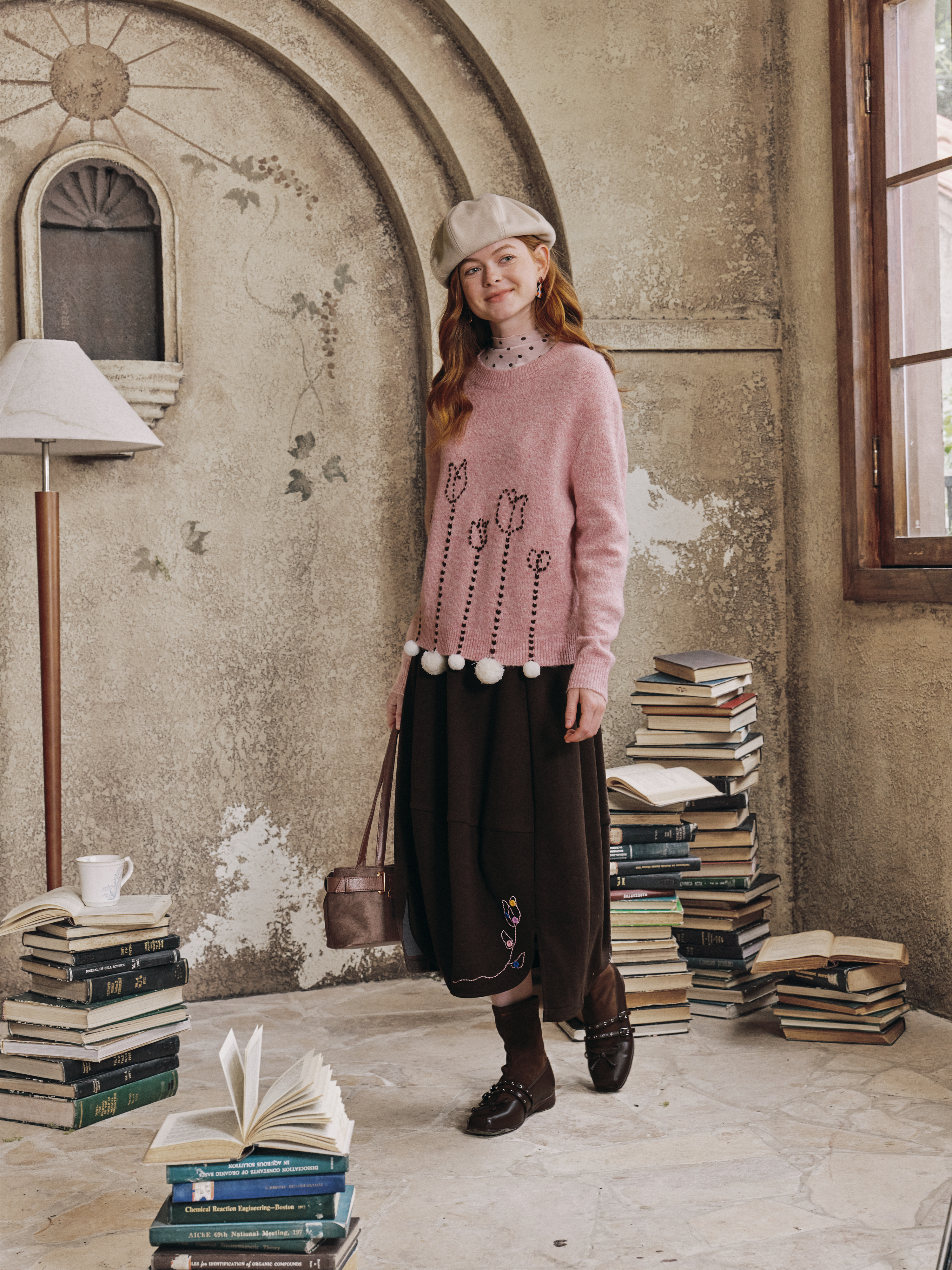 Sweet Pearl-Detail Sweater