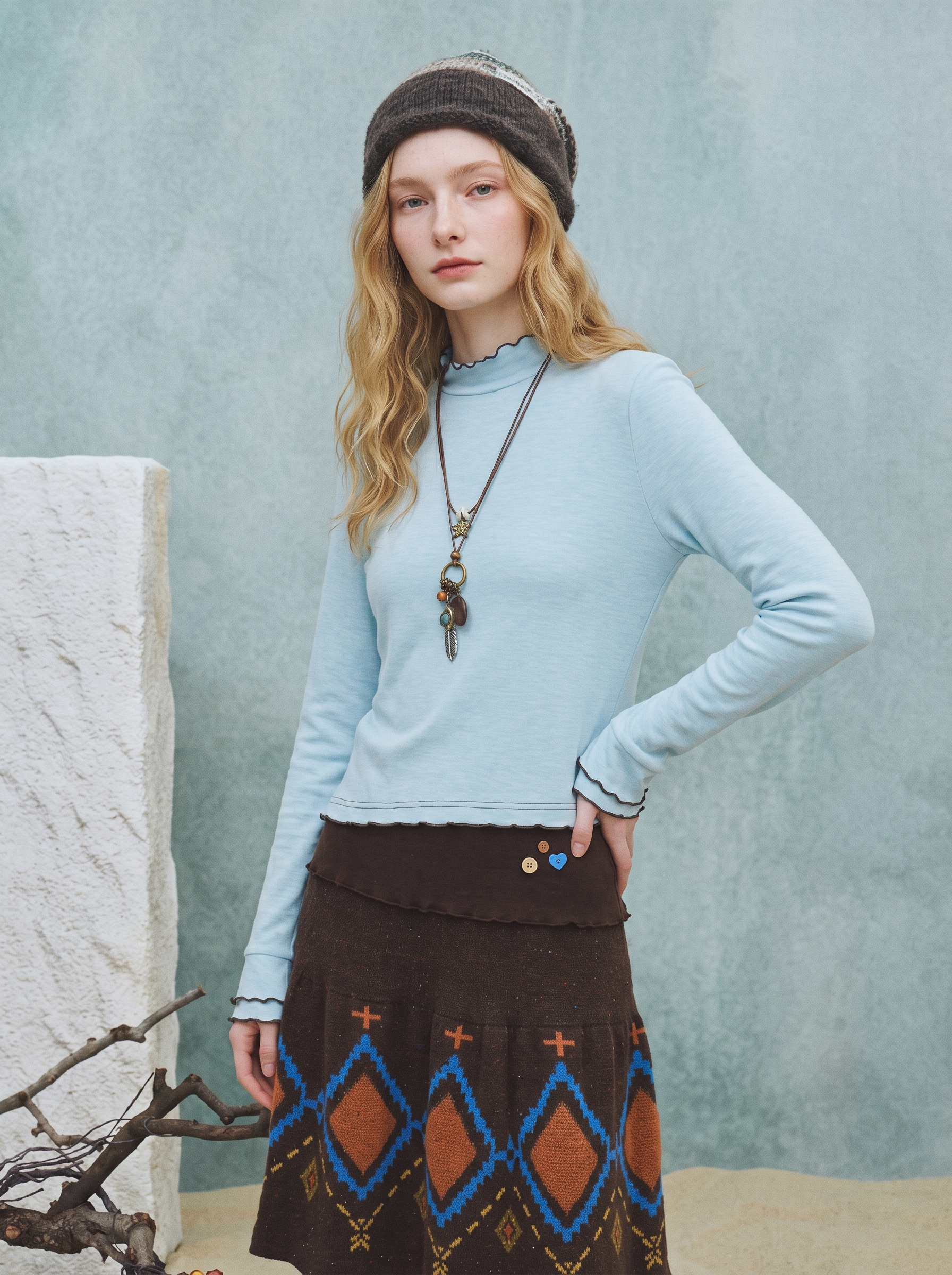 Loose Mock Neck T-Shirt