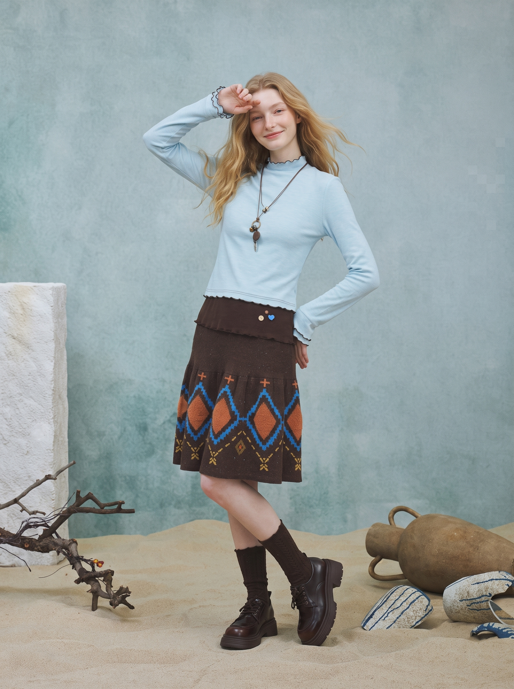 Loose Mock Neck T-Shirt