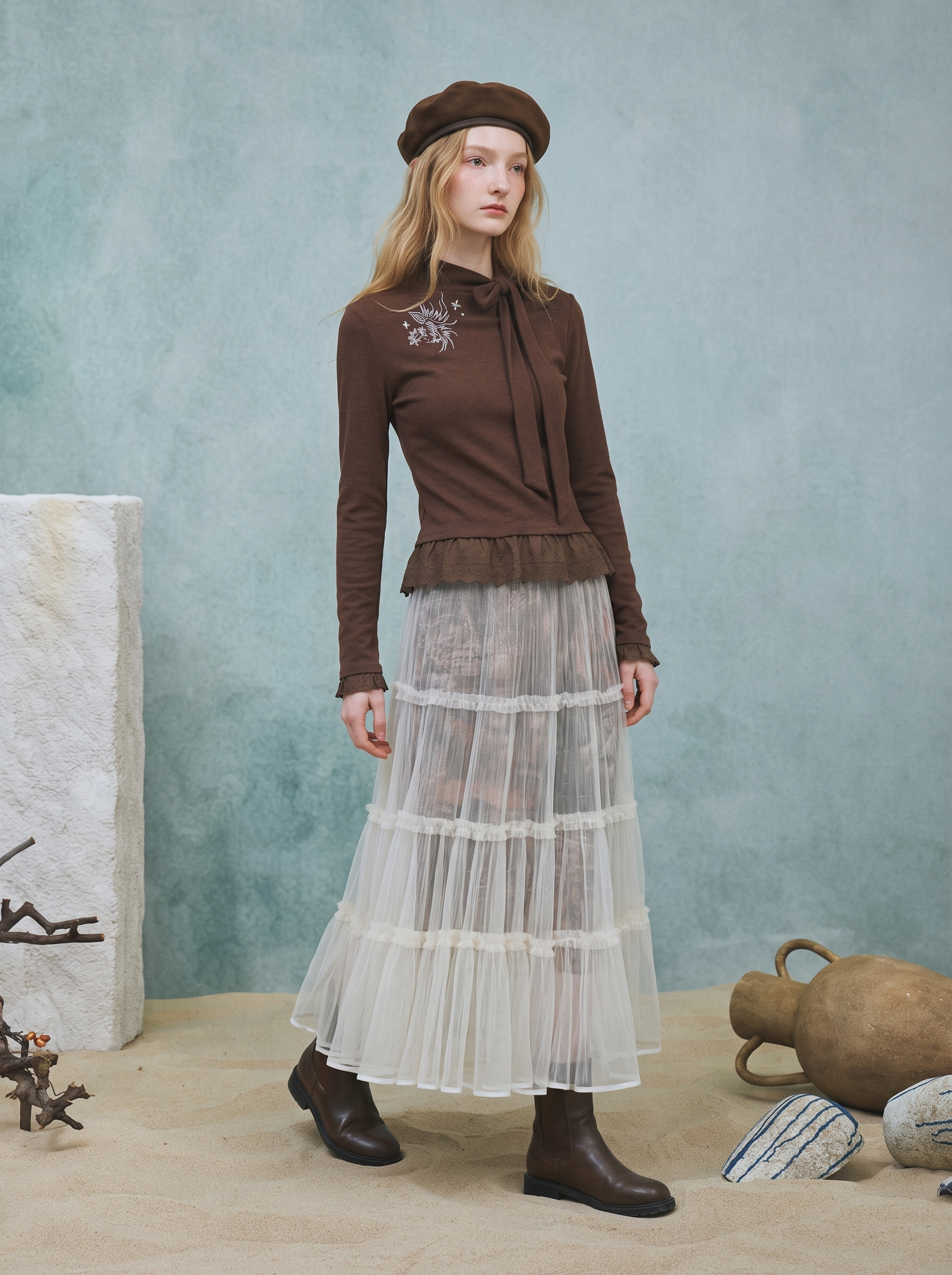 Vintage Tie-Neck T-Shirt