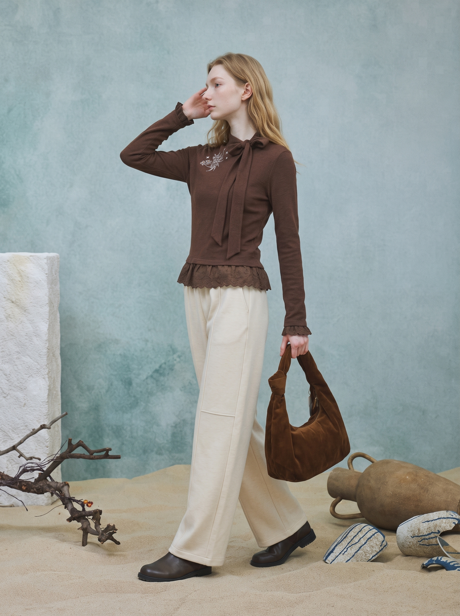 Vintage Tie-Neck T-Shirt