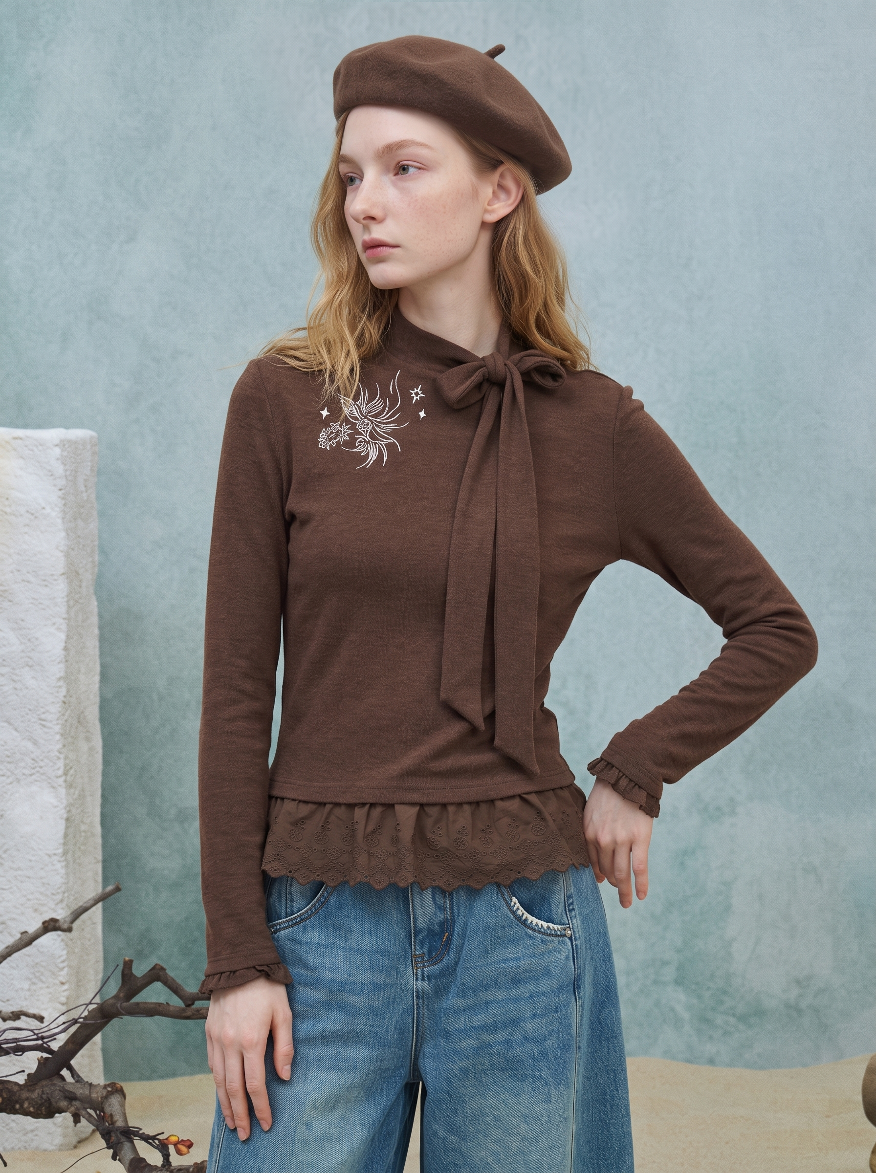 Vintage Tie-Neck T-Shirt