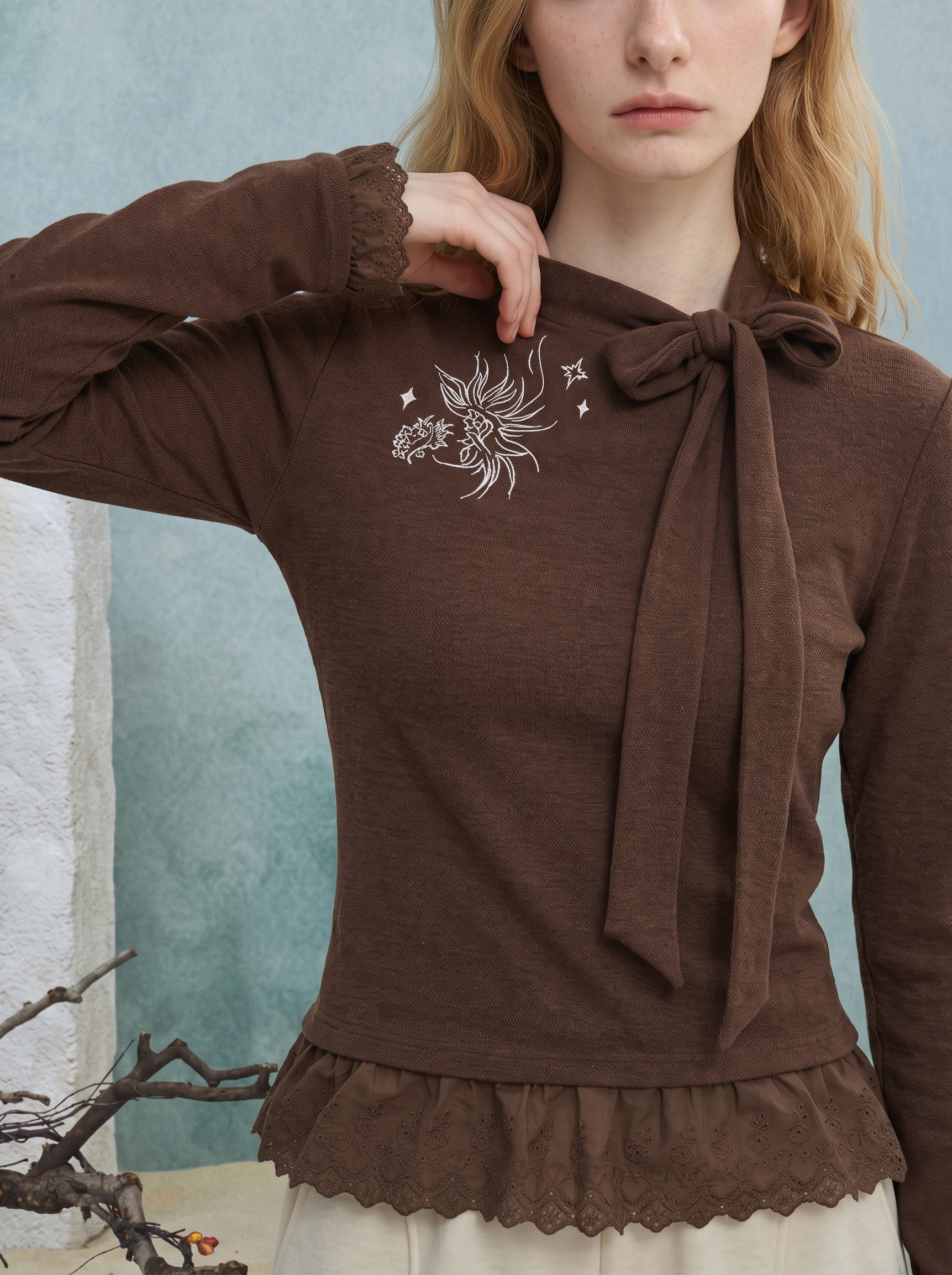 Vintage Tie-Neck T-Shirt