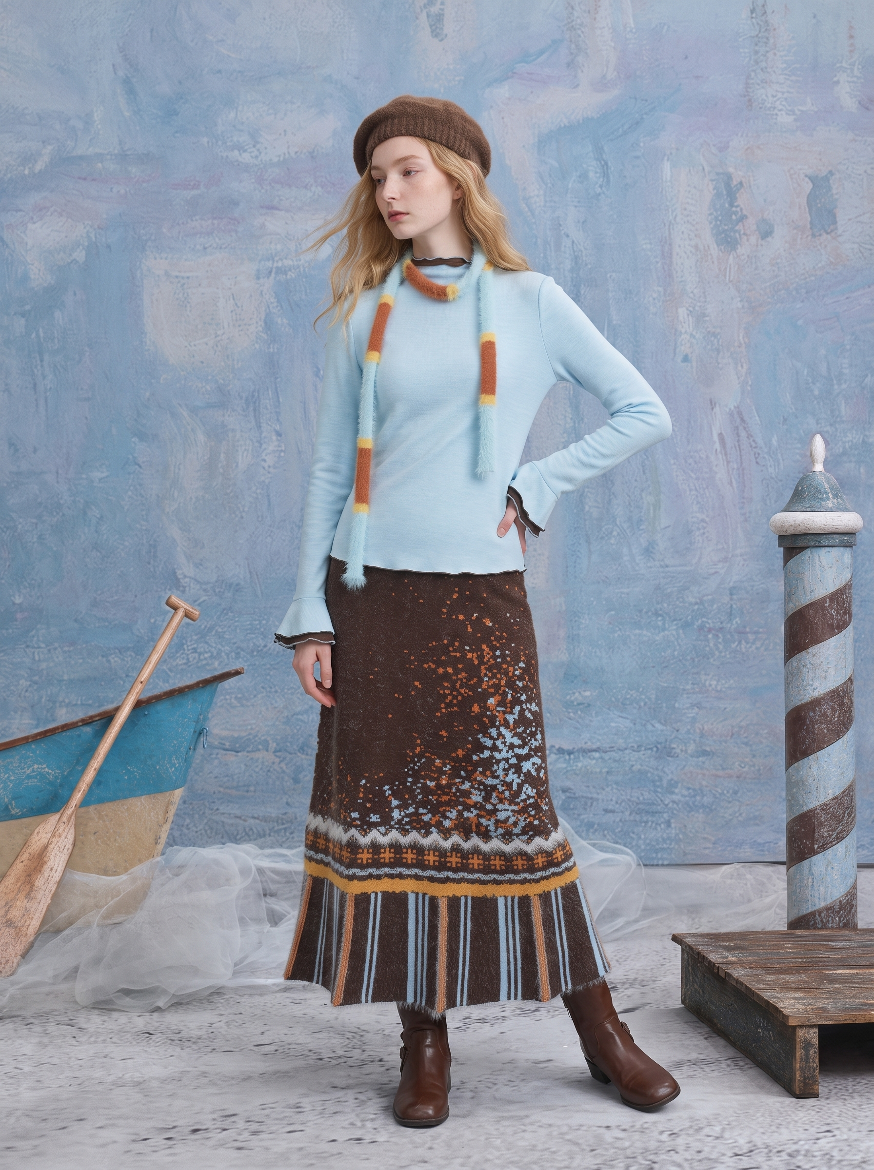 Relaxed Crew Neck Knit Top
