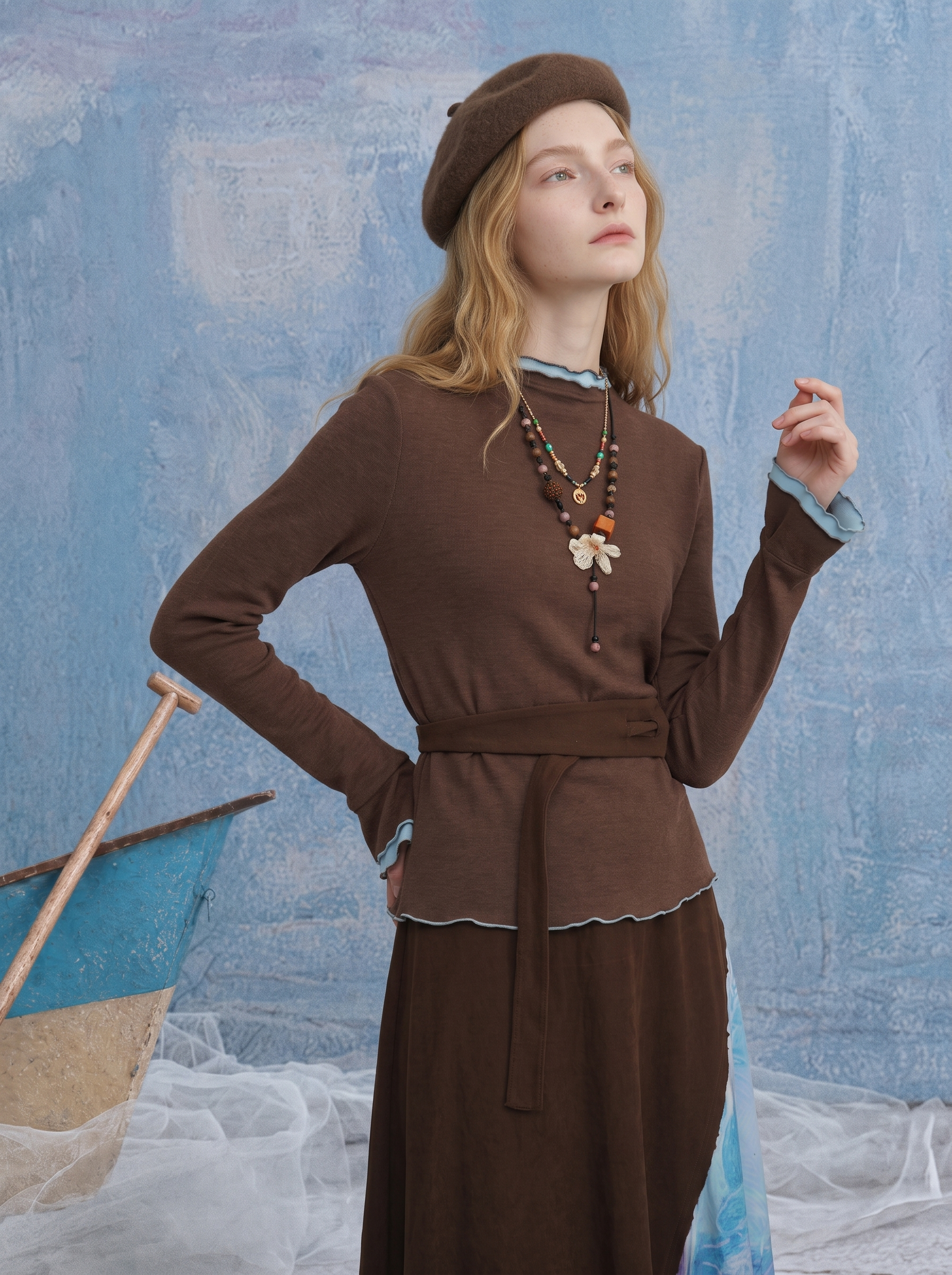 Relaxed Crew Neck Knit Top