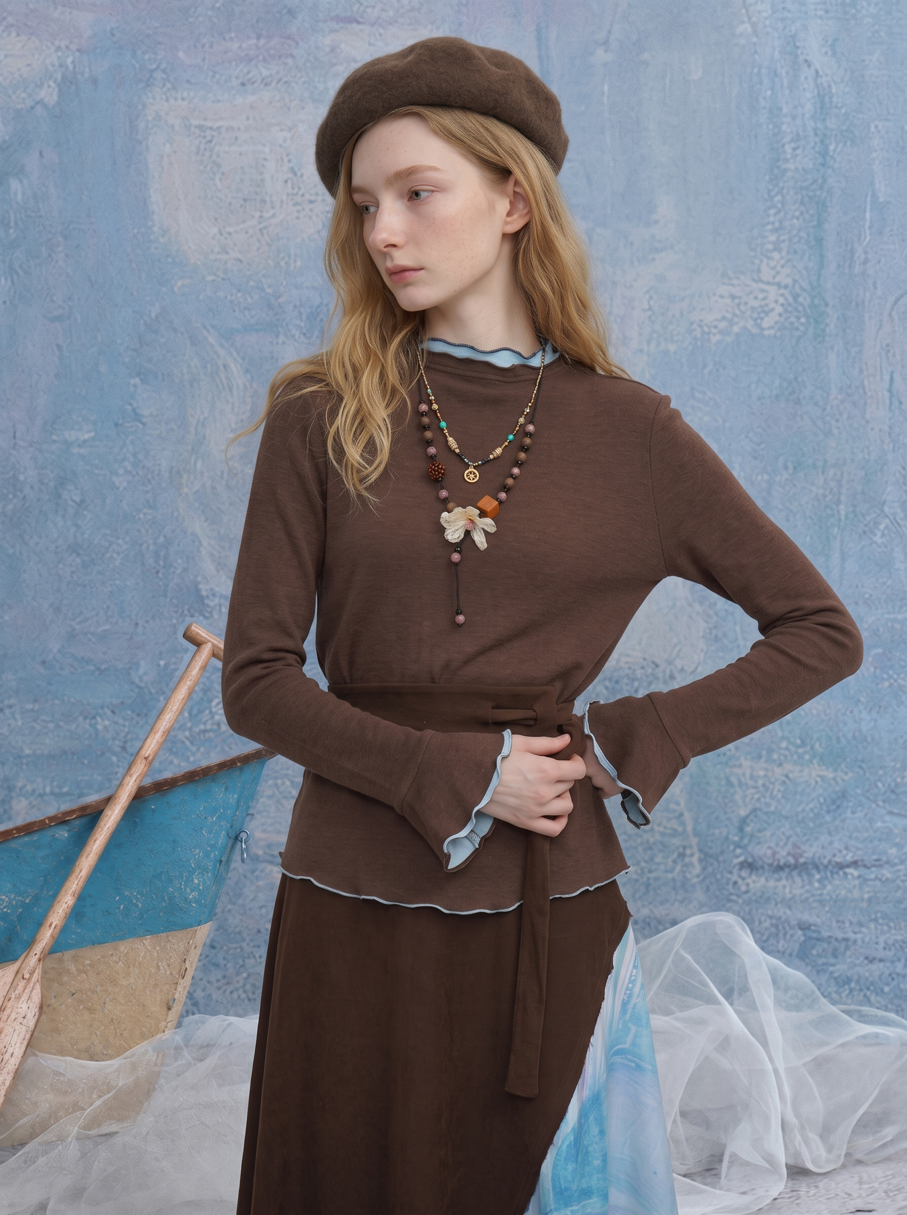 Relaxed Crew Neck Knit Top