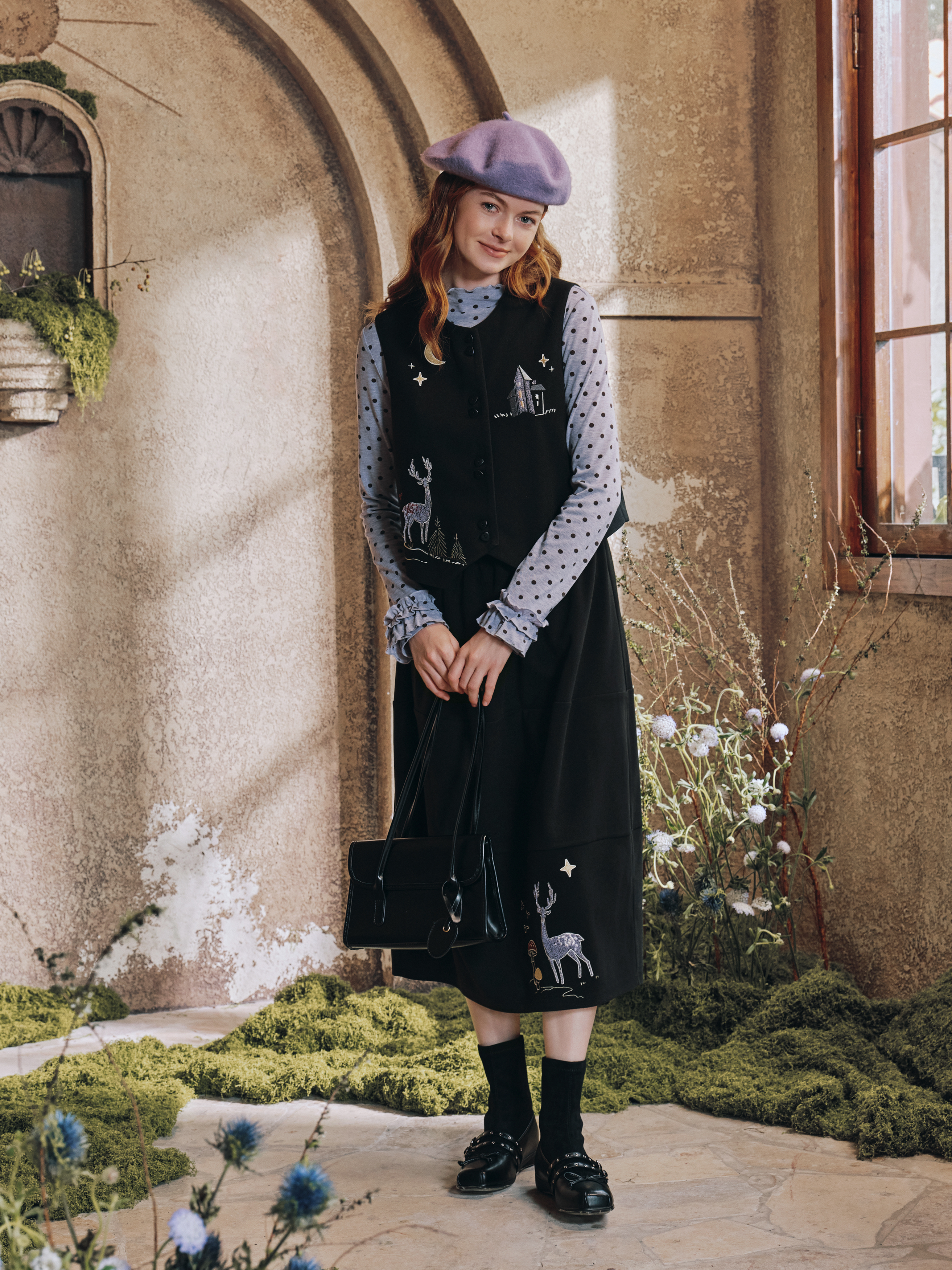 Soft Argyle Knit Top