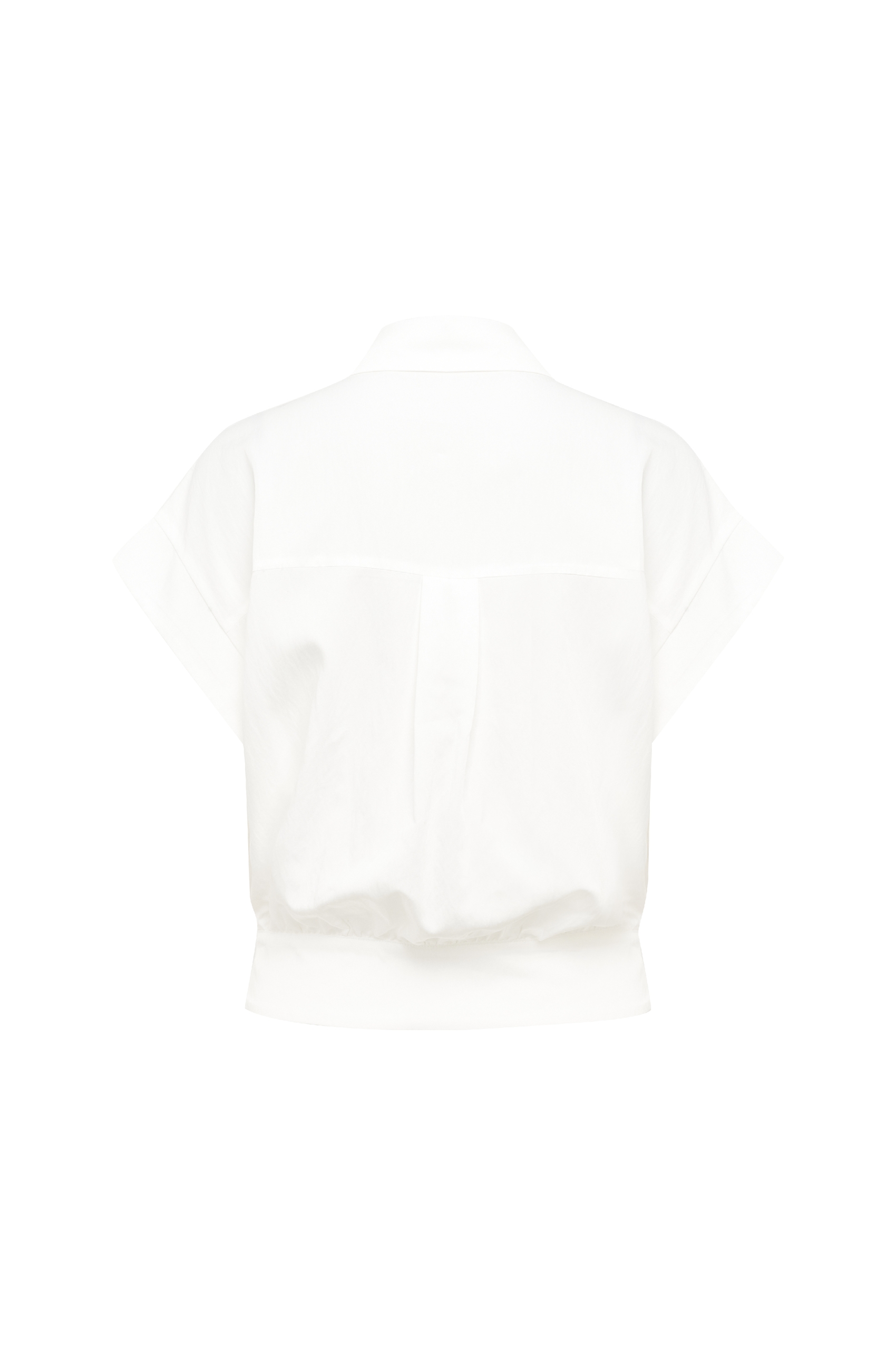 Irregular Draped Ribbon Short Sleeve Blouse