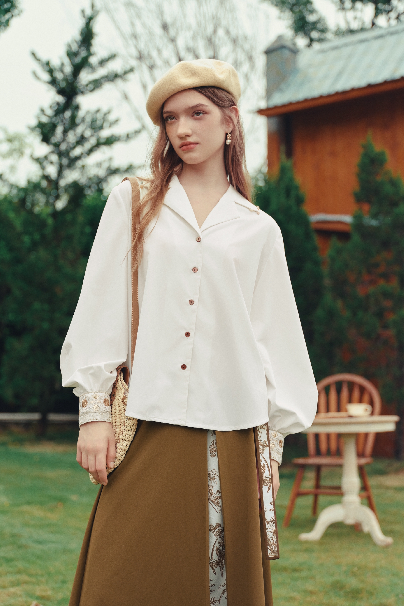 Rural‑style Loose Long‑sleeve Blouse