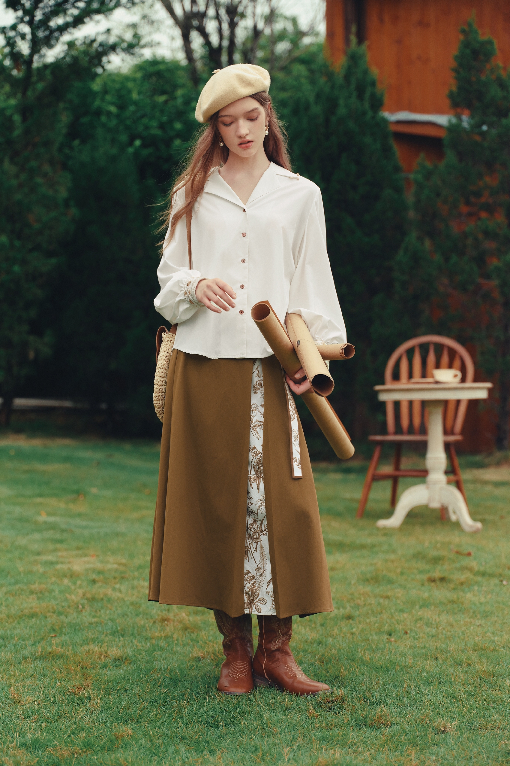 Rural‑style Loose Long‑sleeve Blouse