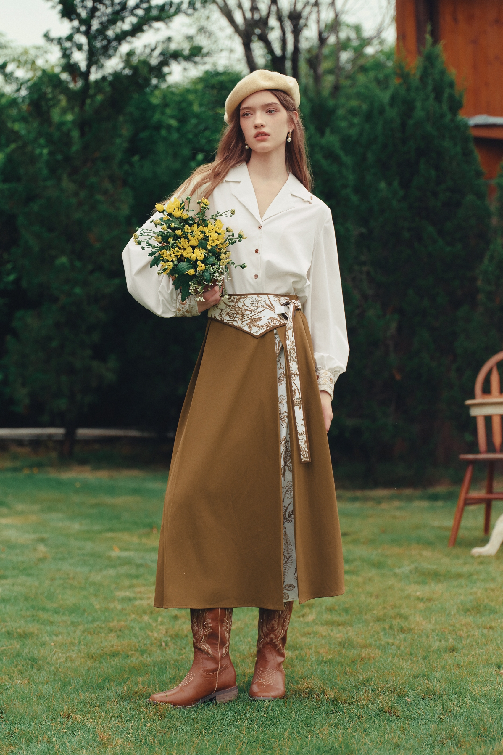 Rural‑style Loose Long‑sleeve Blouse