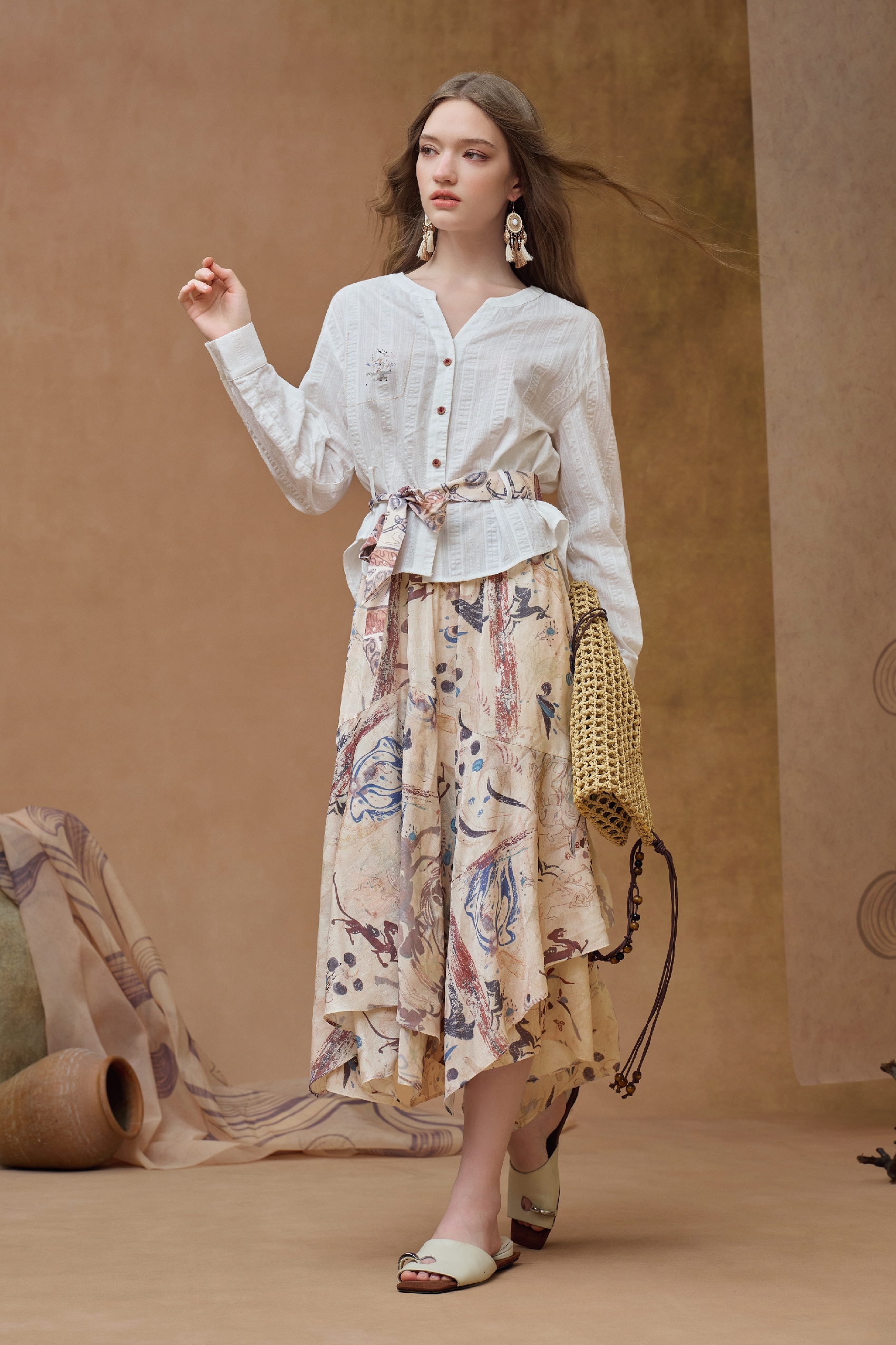 White belted cardigan outfit for women