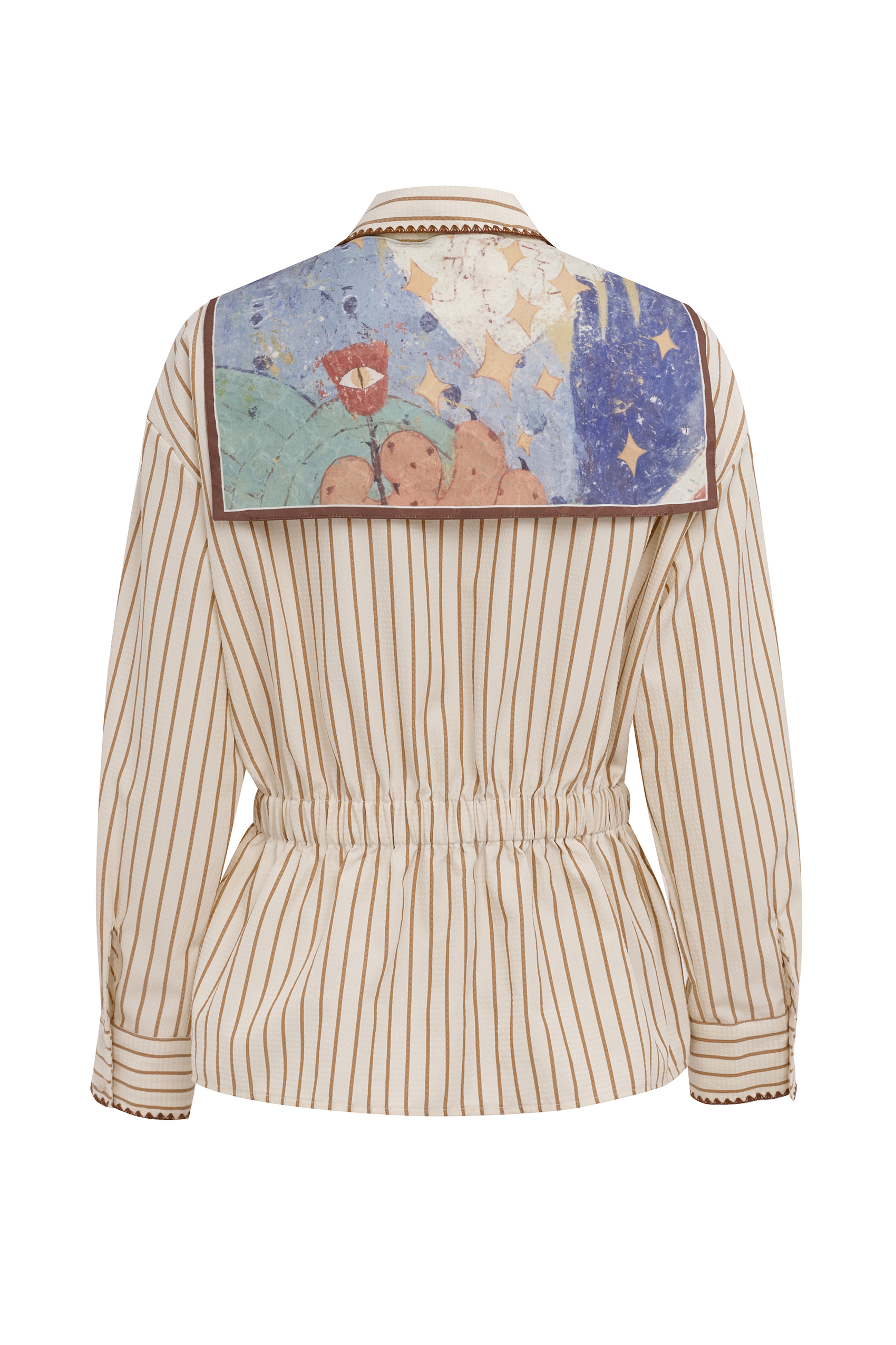 Tie Neck Shirt With Shawl Collar