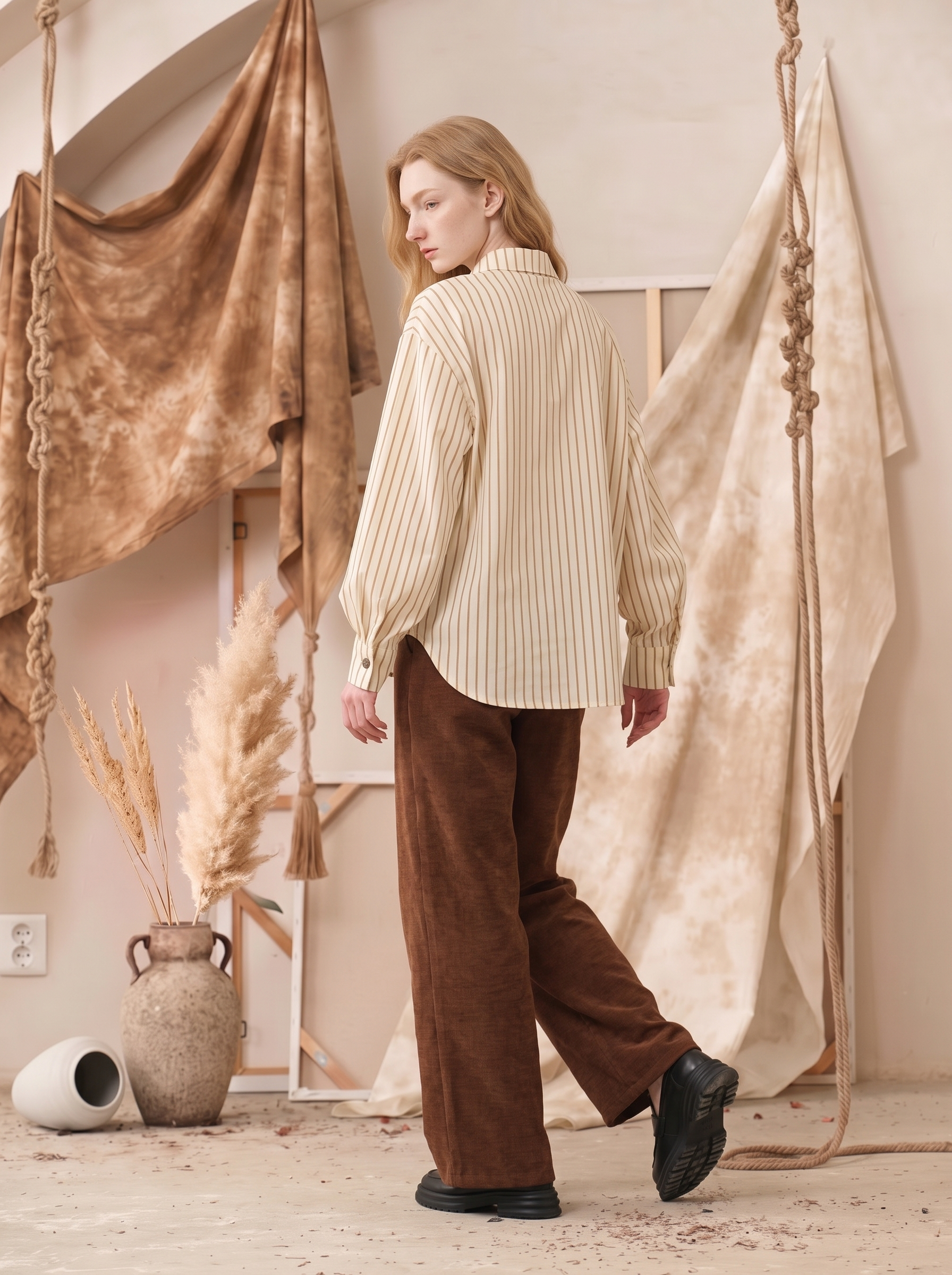 Textured Embroidered Cropped Shirt