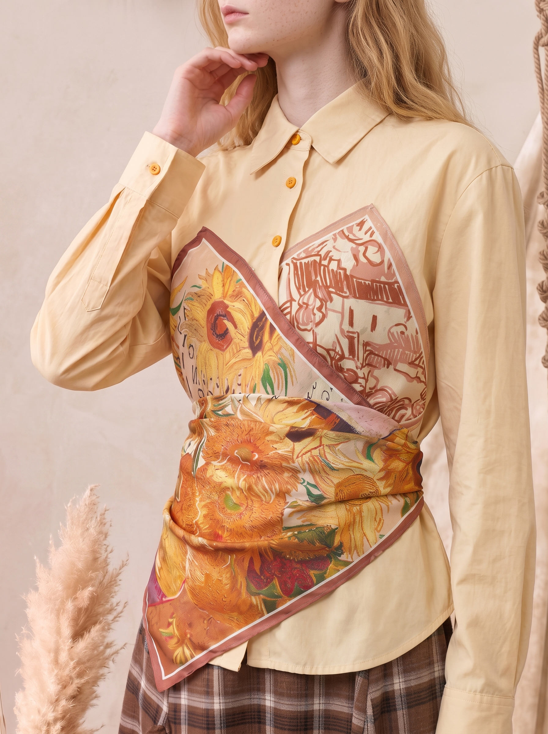 Cropped Oversized Collar Shirt