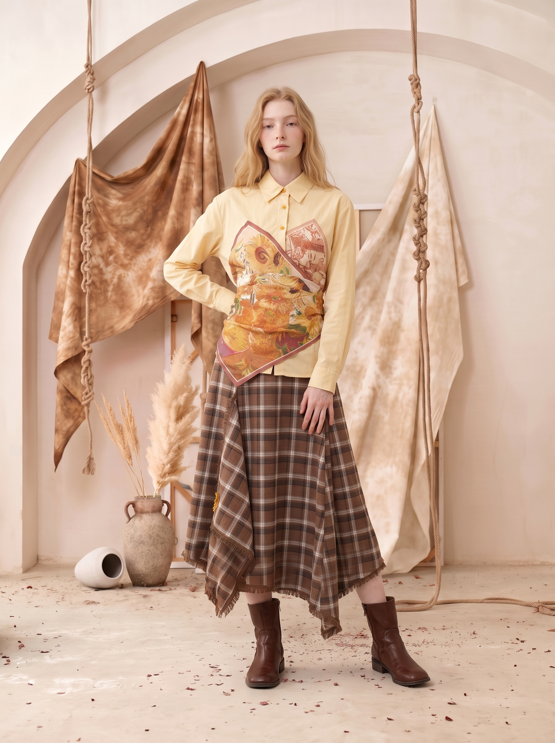 Cropped Oversized Collar Shirt