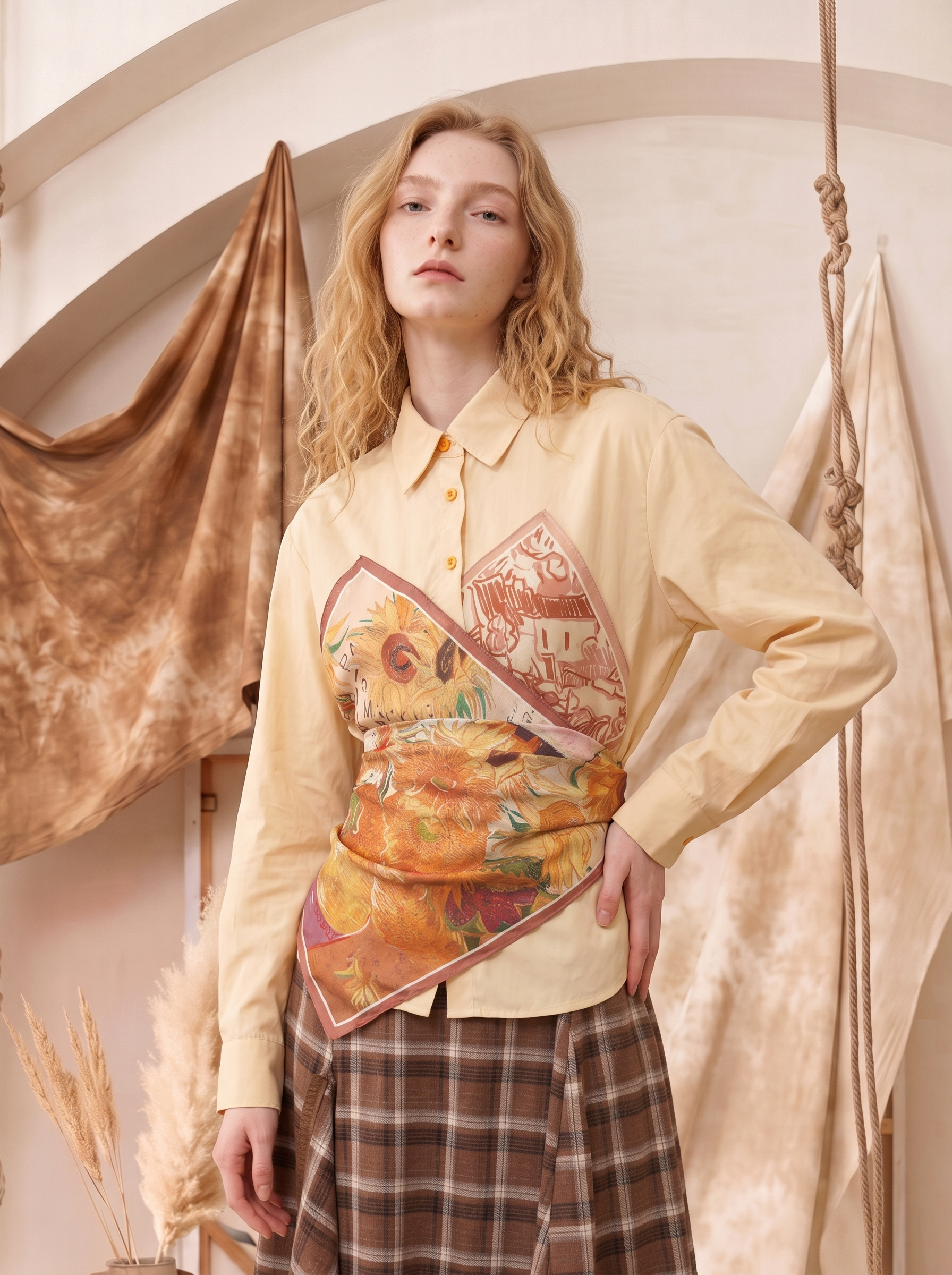 Cropped Oversized Collar Shirt