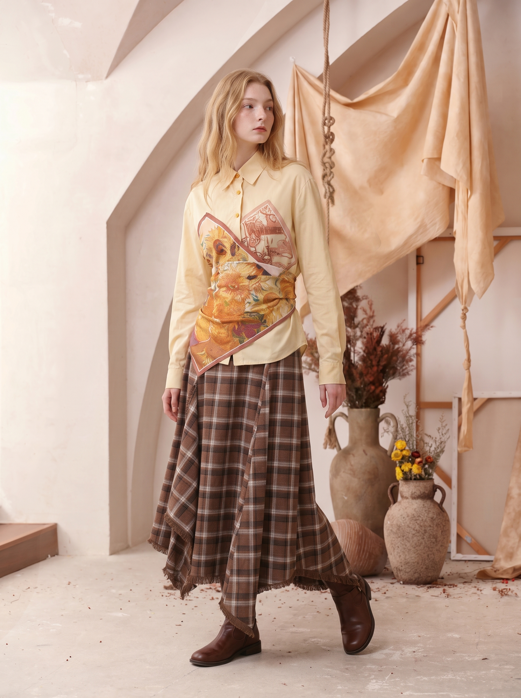 Cropped Oversized Collar Shirt