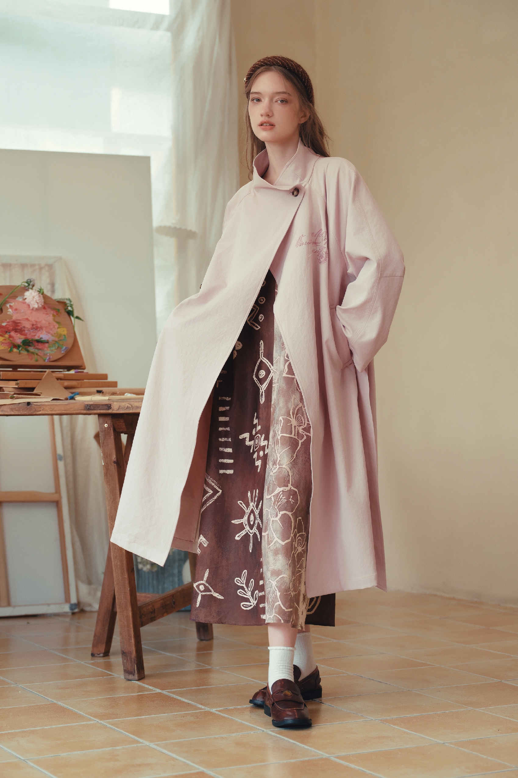 Loose‑fit Long Black Coat-LYONSENS