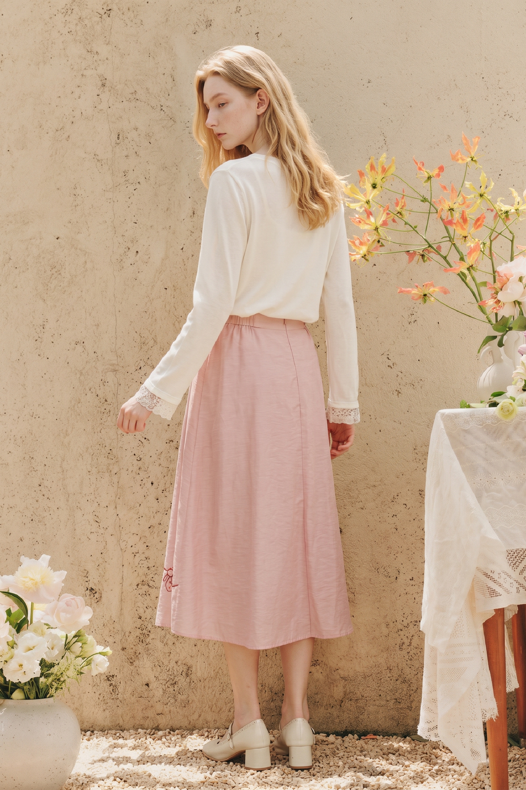 Flowy Swing Midi Skirt
