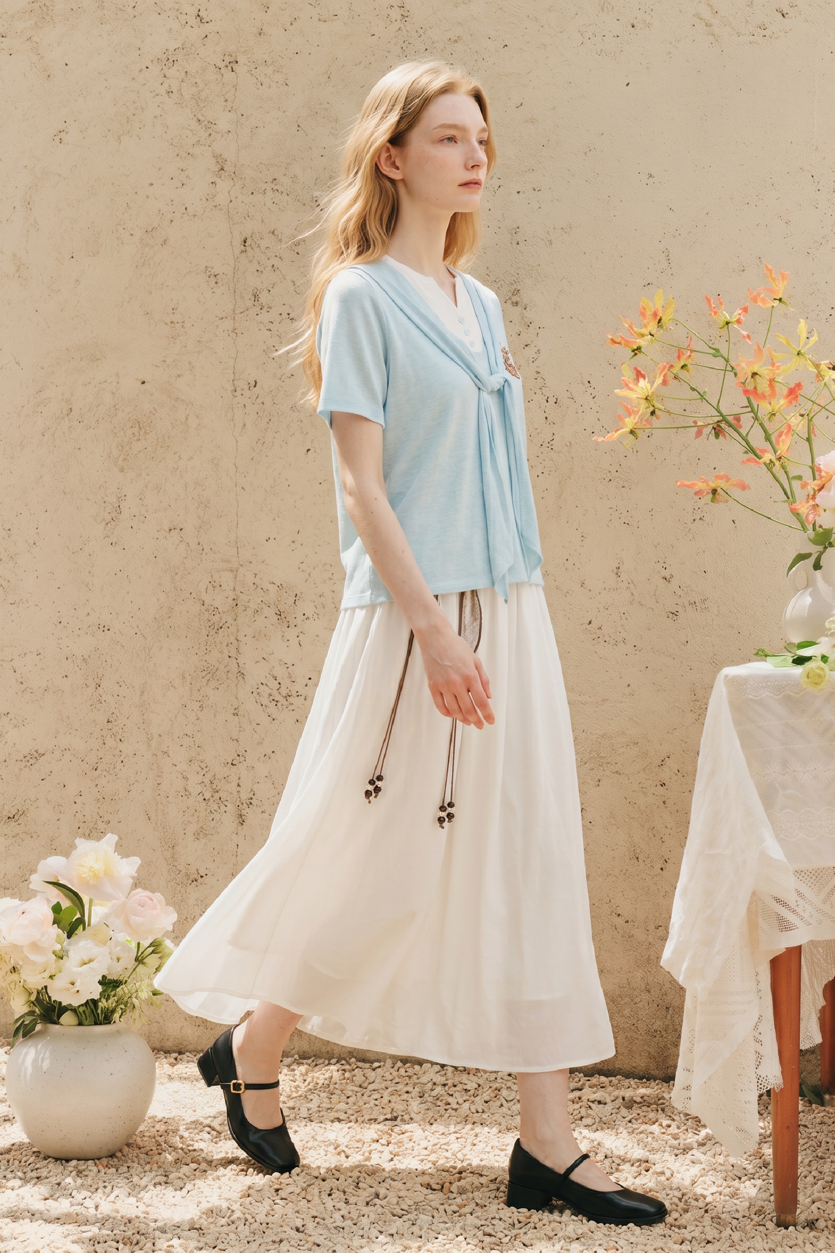 Luxury Chain Decor Midi Skirt