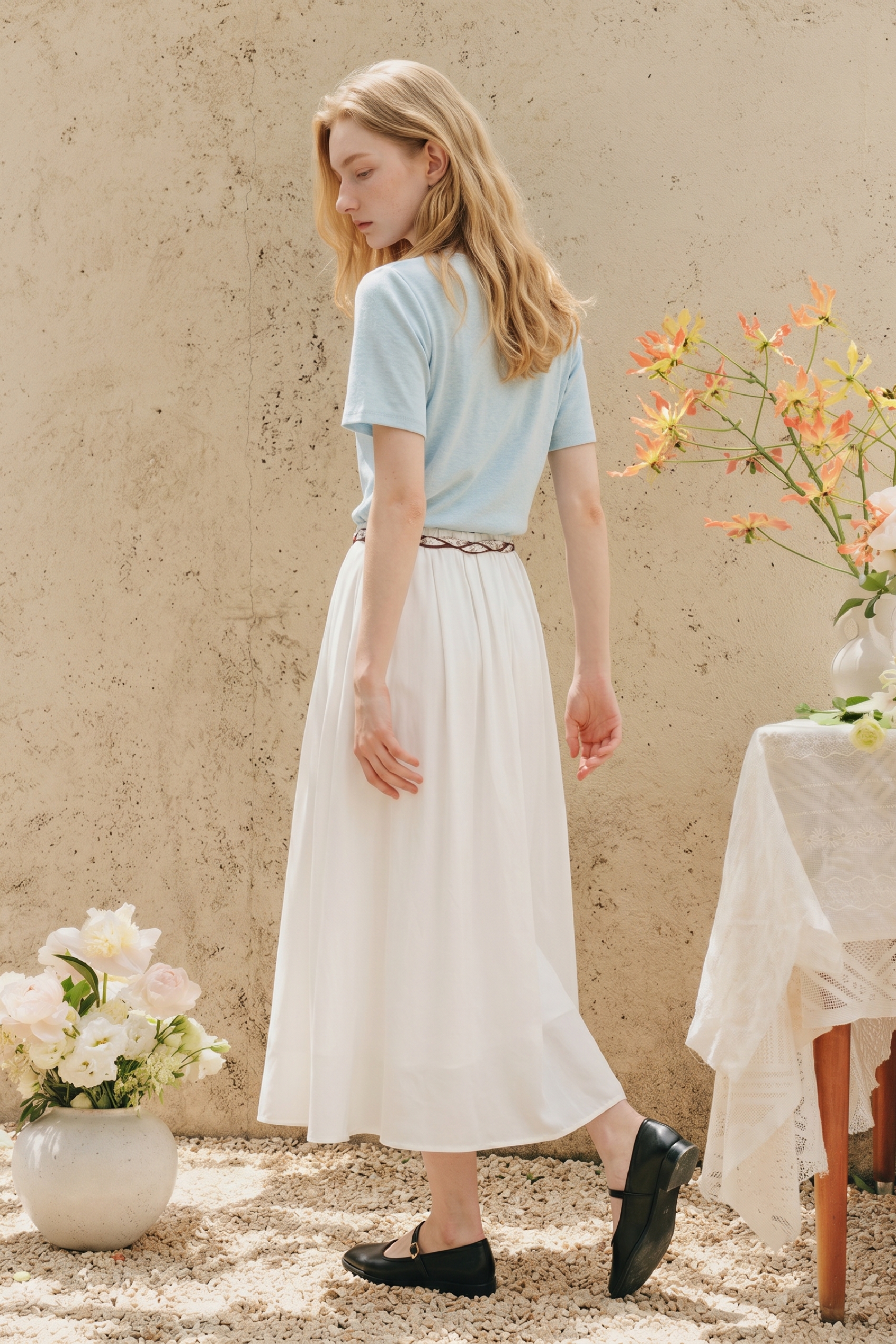 Luxury Chain Decor Midi Skirt