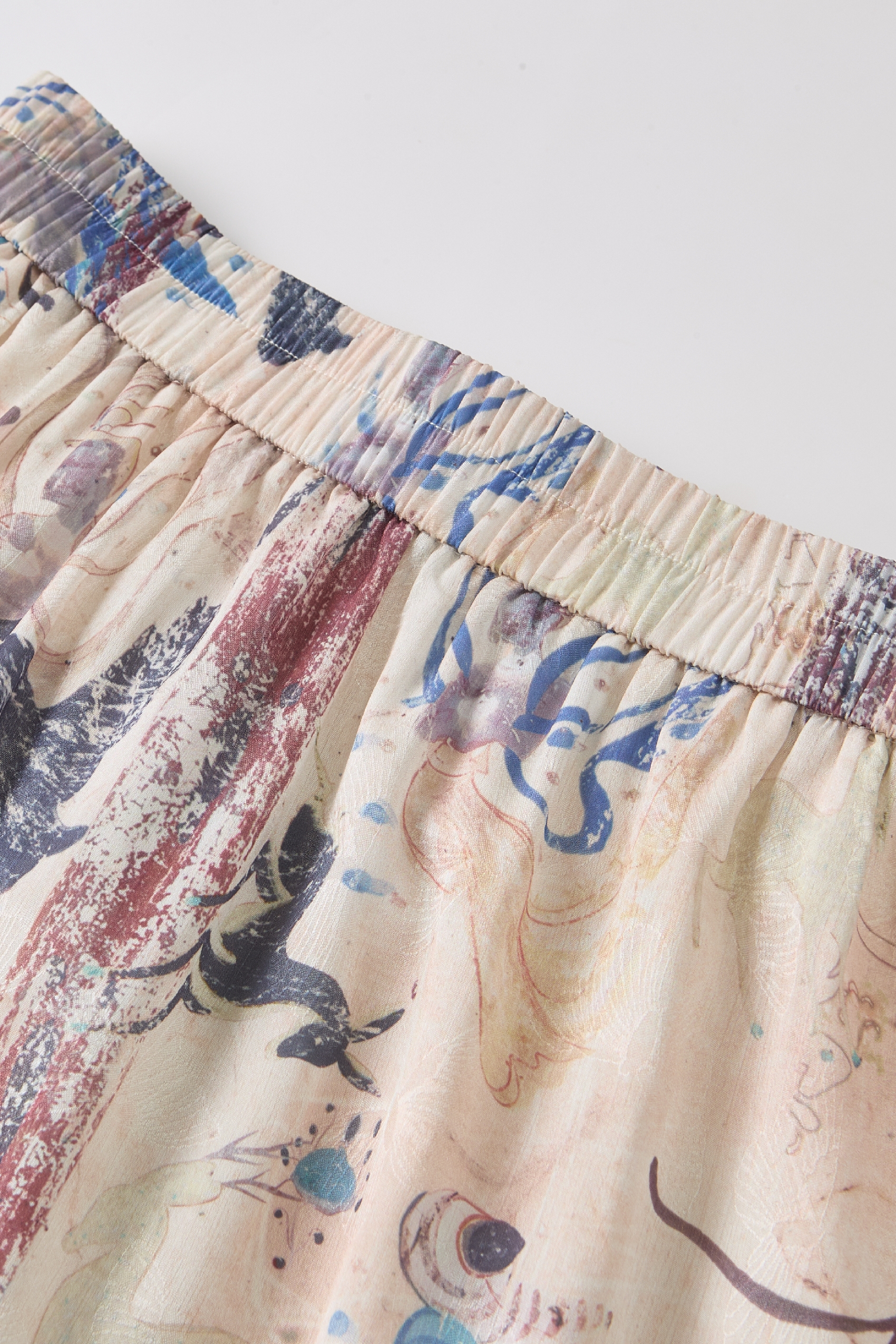 Printed A-Line Maxi Skirt with Layered Hem-LYONSENS
