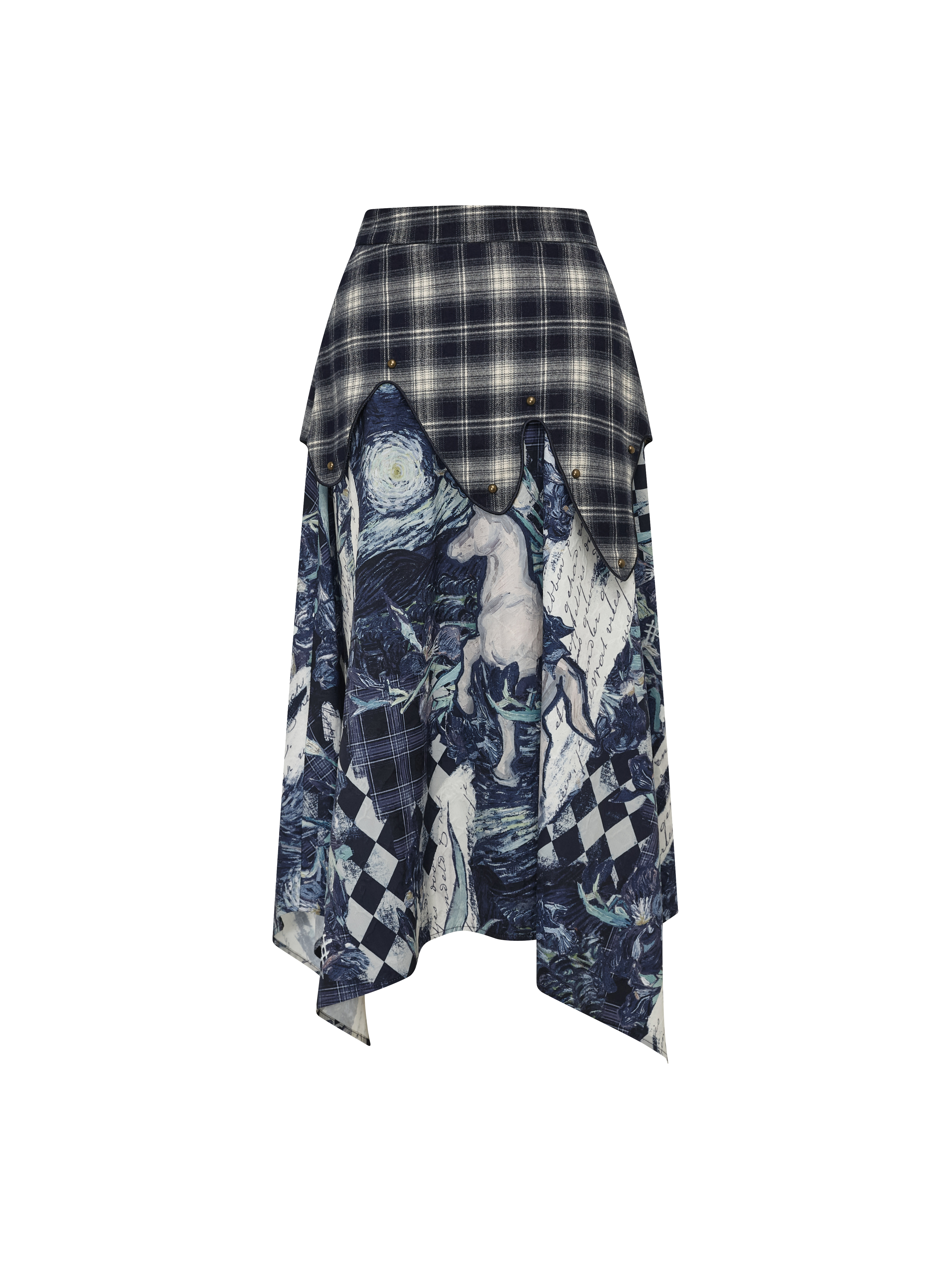 Blue-Toned Printed Skirt