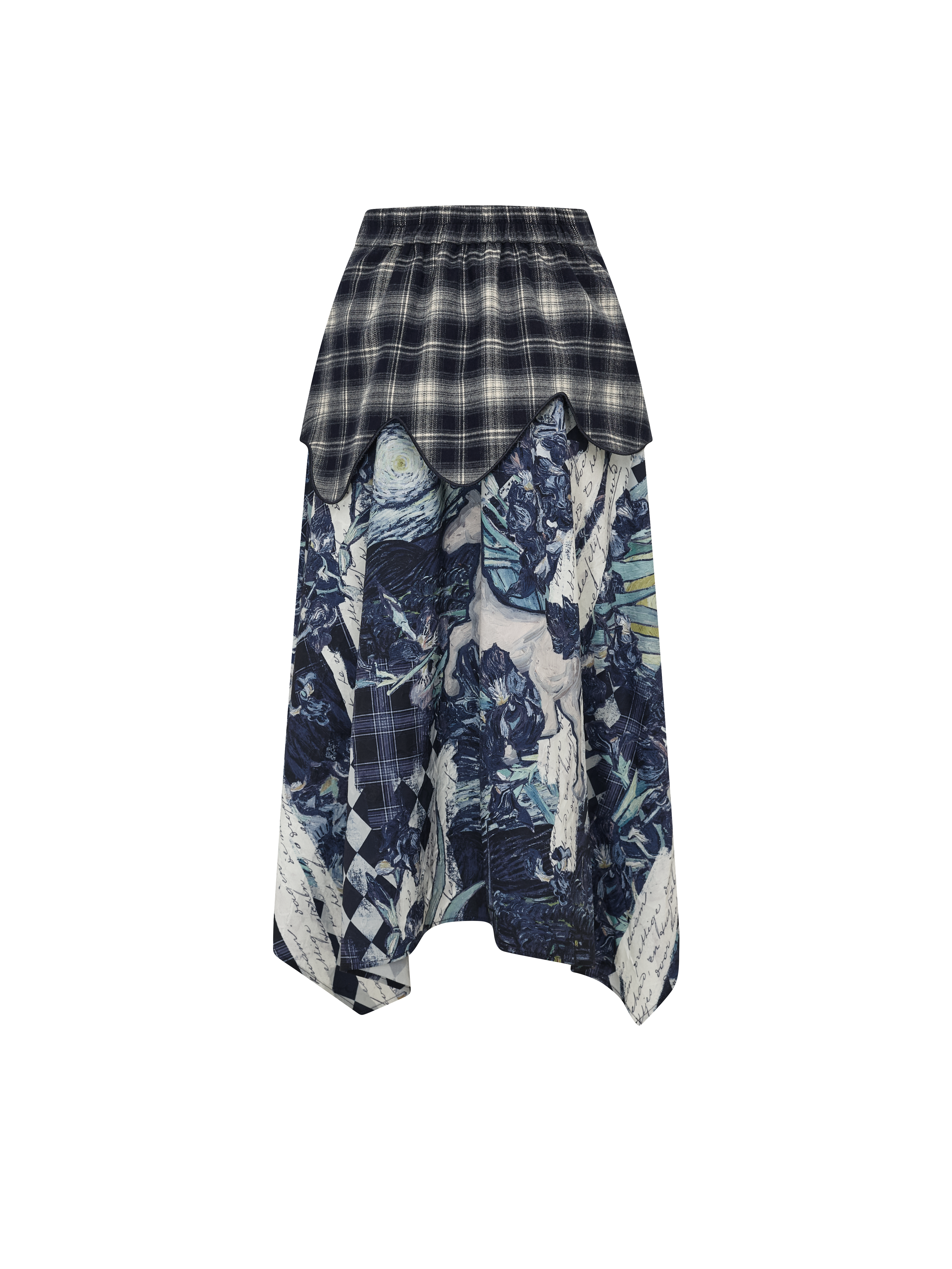 Blue-Toned Printed Skirt