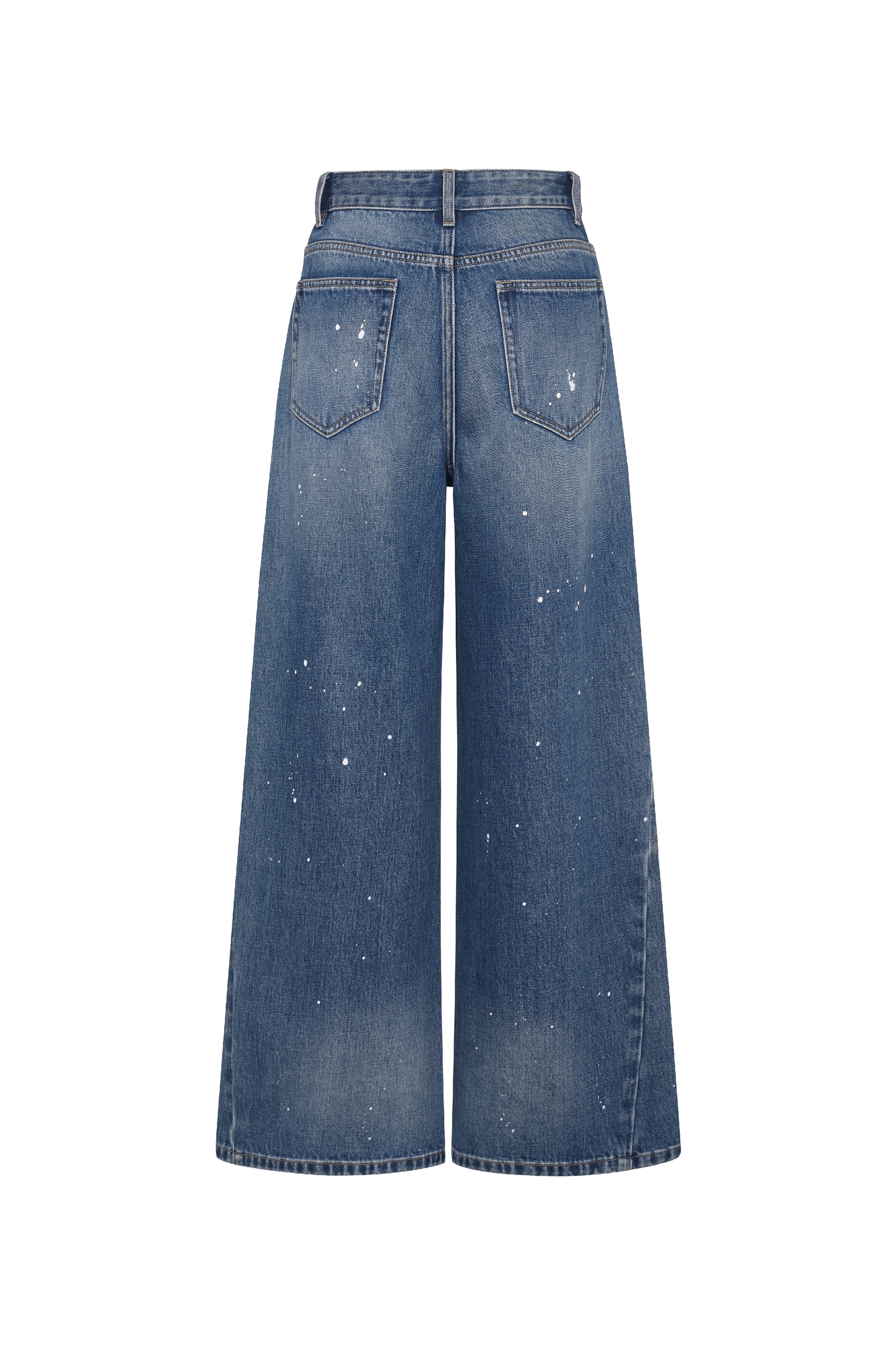 Gradient Washed Blue Wide Leg Jeans