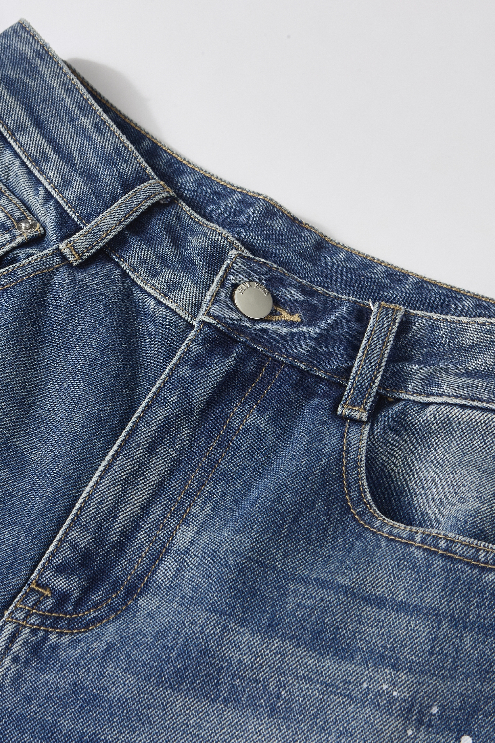 Gradient Washed Blue Wide Leg Jeans