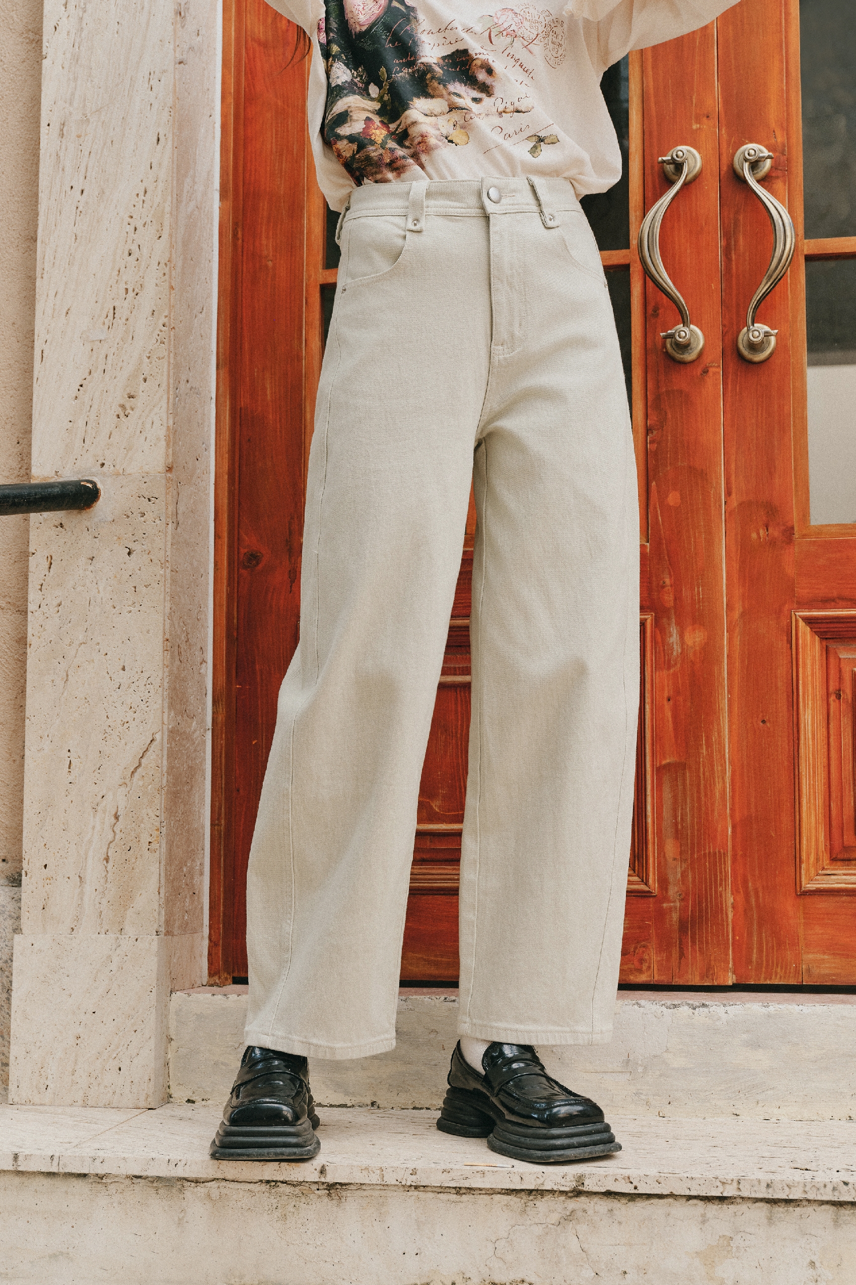High Waist Straight Leg Jeans
