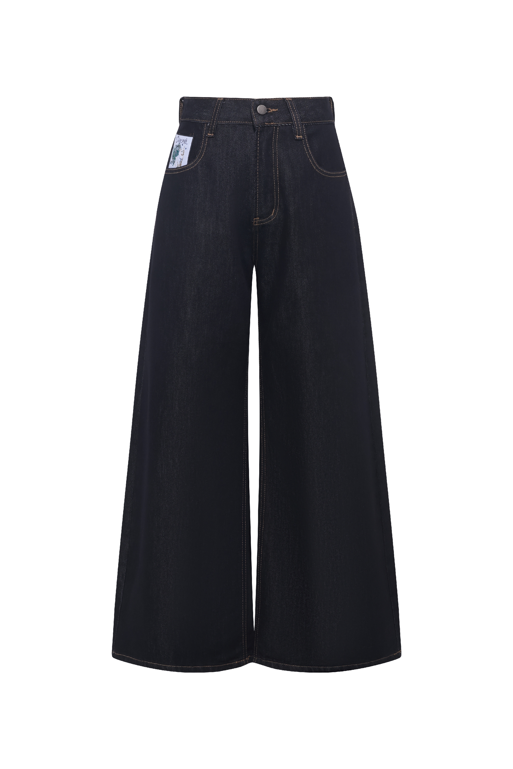 Flowy High Waist Denim Pants-LYONSENS