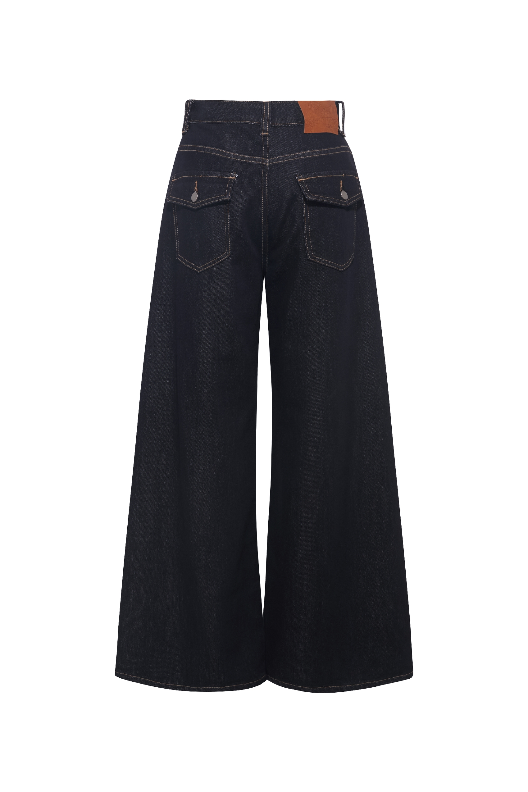 Flowy High Waist Denim Pants-LYONSENS