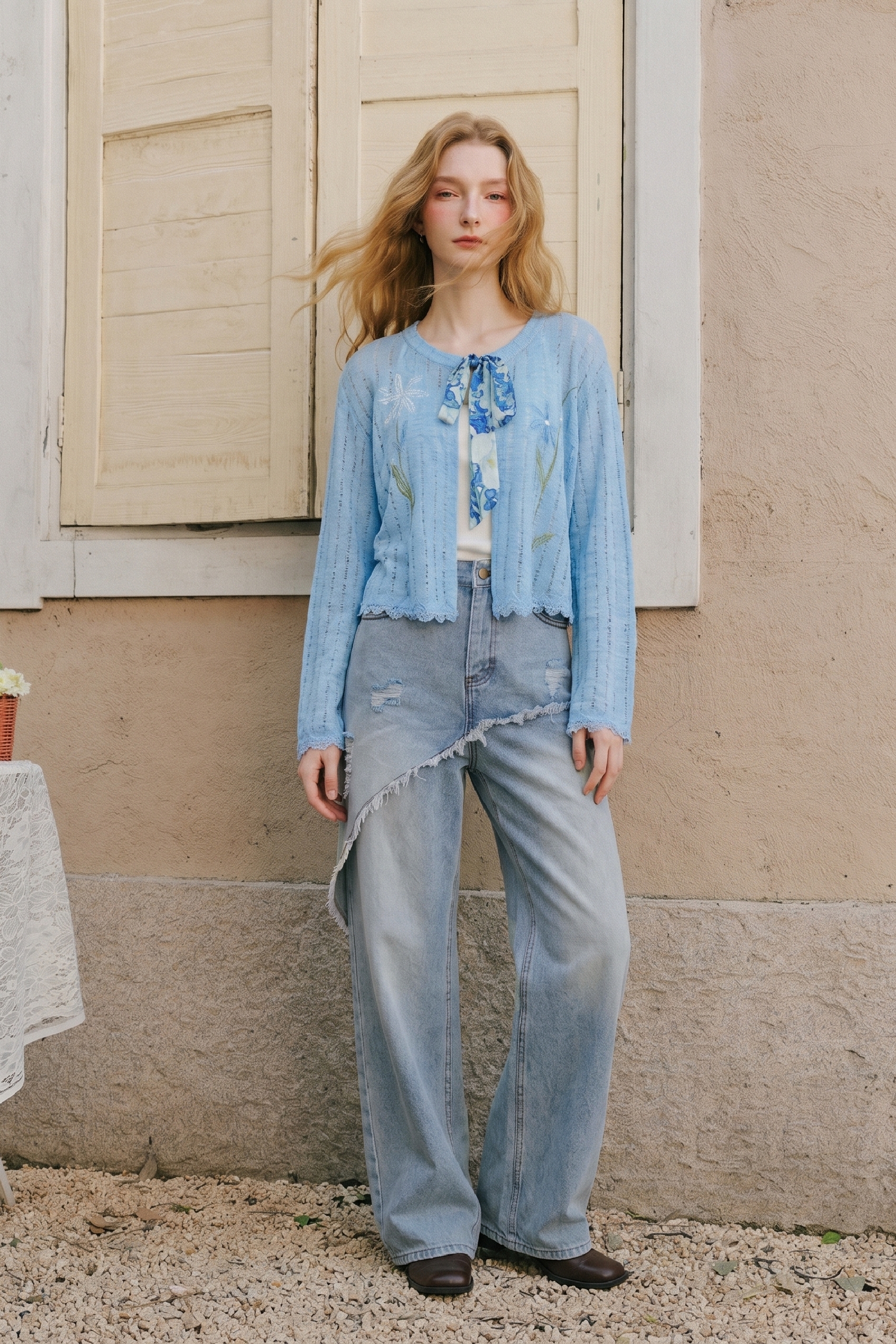 Gradient Wash High Waist Jeans-LYONSENS
