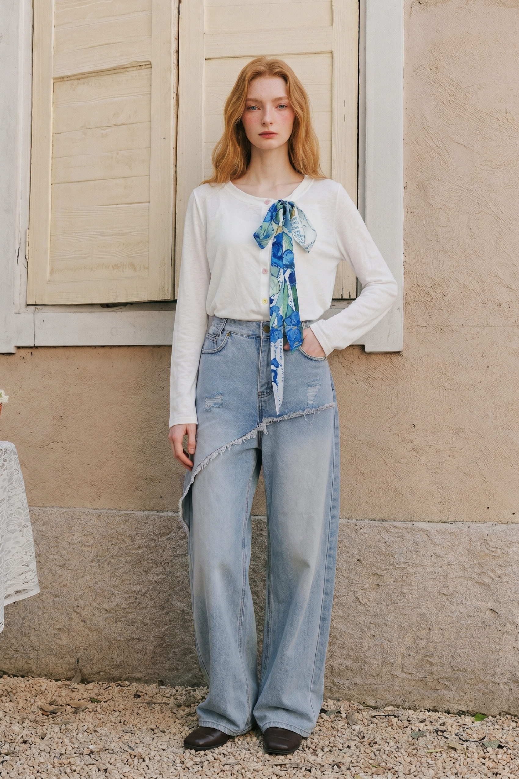 Gradient Wash High Waist Jeans-LYONSENS