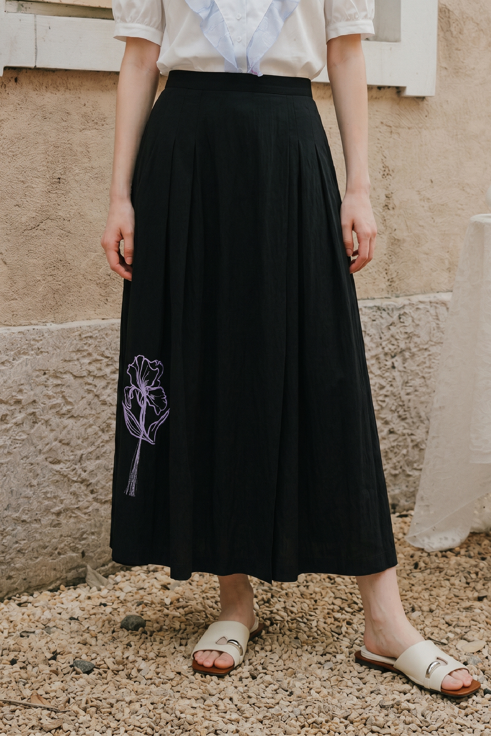 Printed Flowy Long Trousers