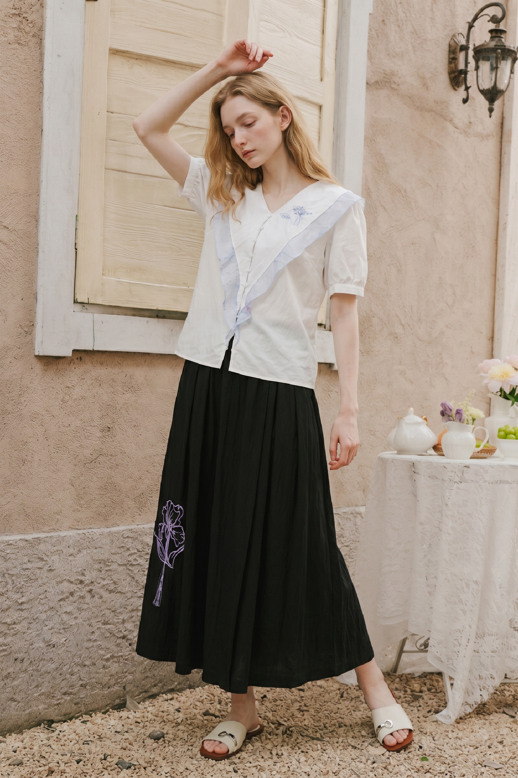 Printed Flowy Long Trousers