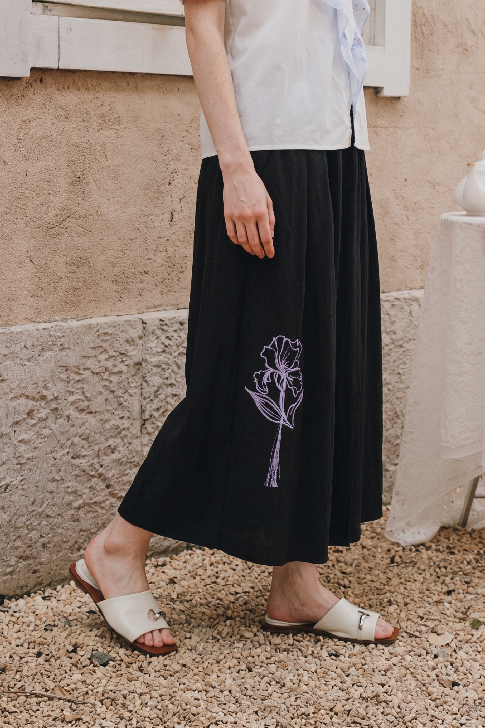 Printed Flowy Long Trousers