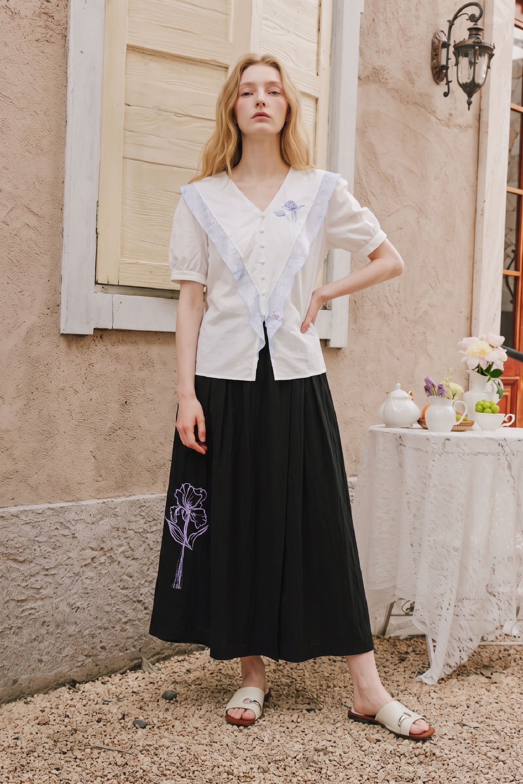 Printed Flowy Long Trousers