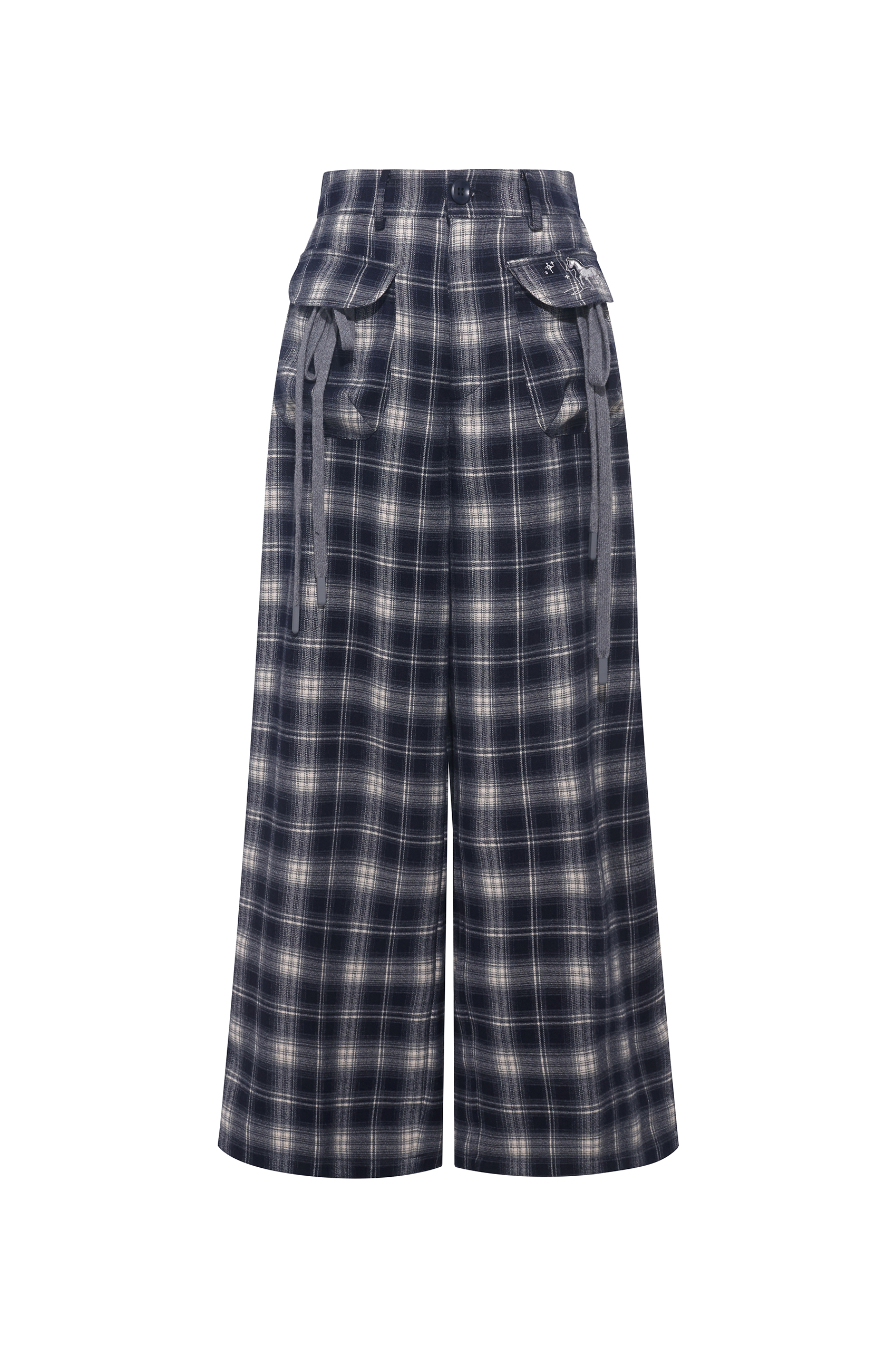 Plaid High Waist Casual Pants