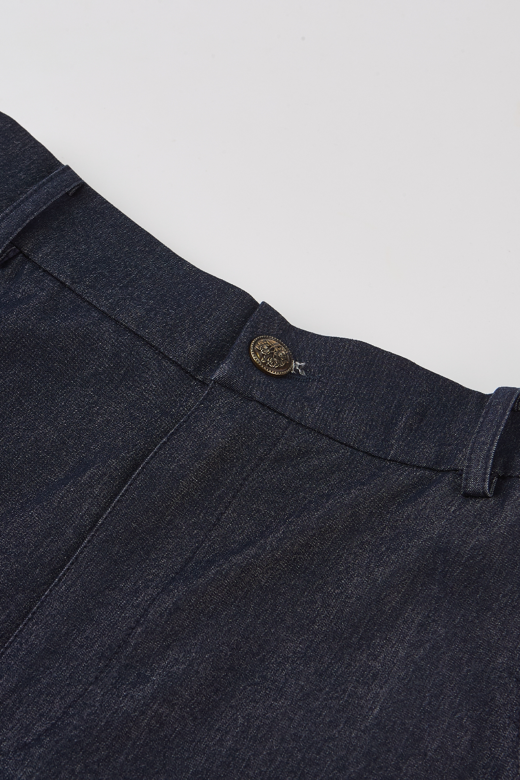 Navy Embroidered Wide-Leg Pants with Tie Waist-LYONSENS