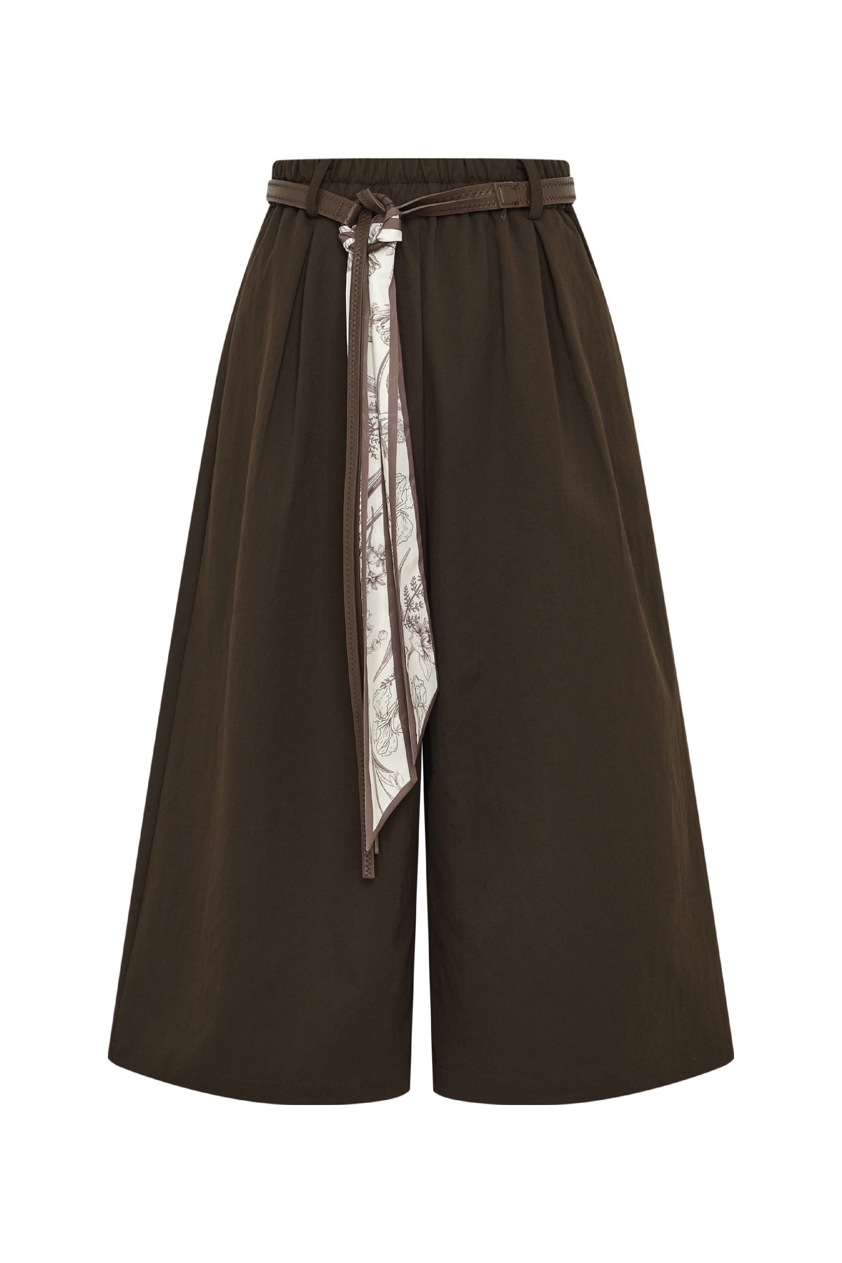 Tie‑waist Black High‑waisted Pants