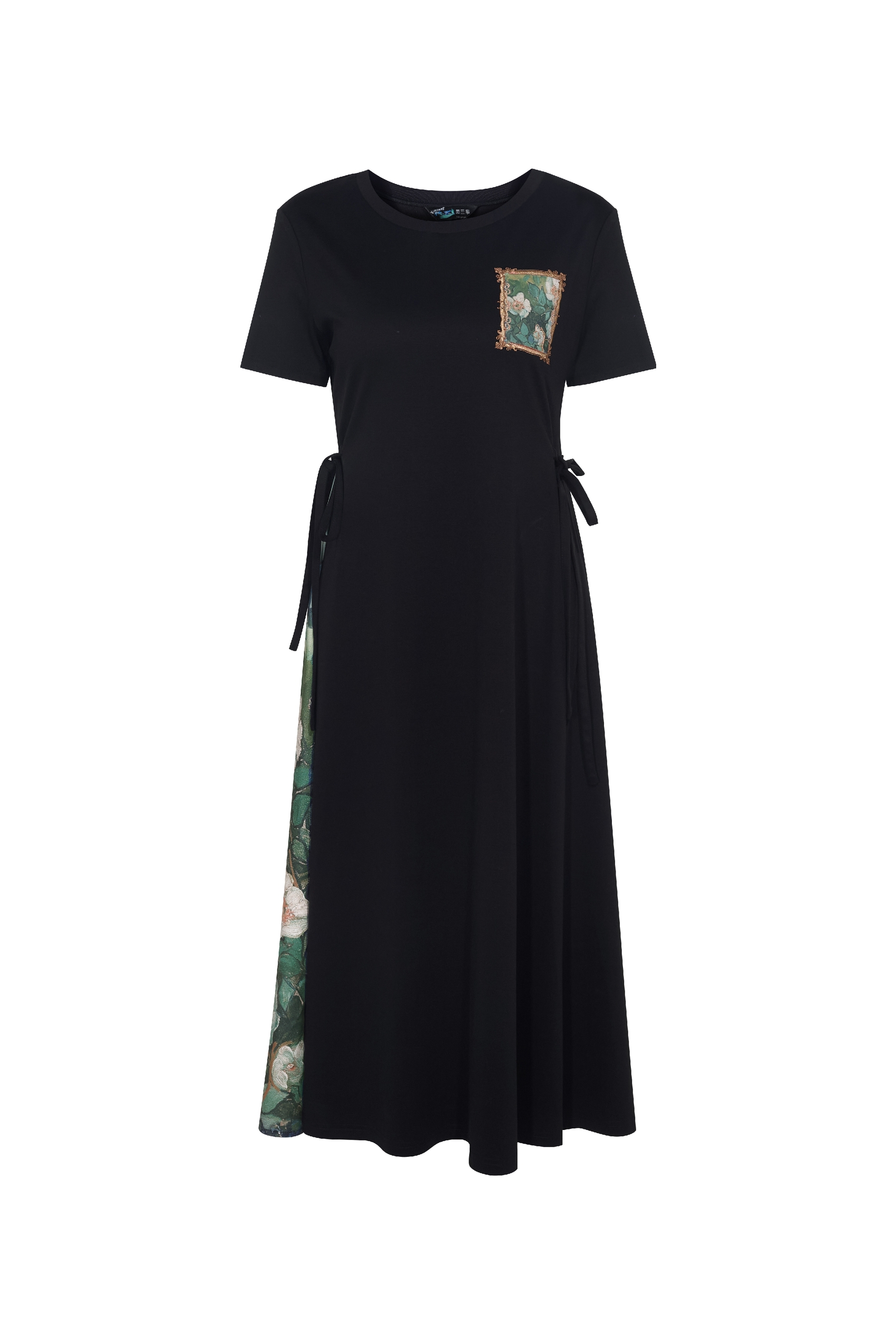 Printed Short Sleeve Maxi Dress