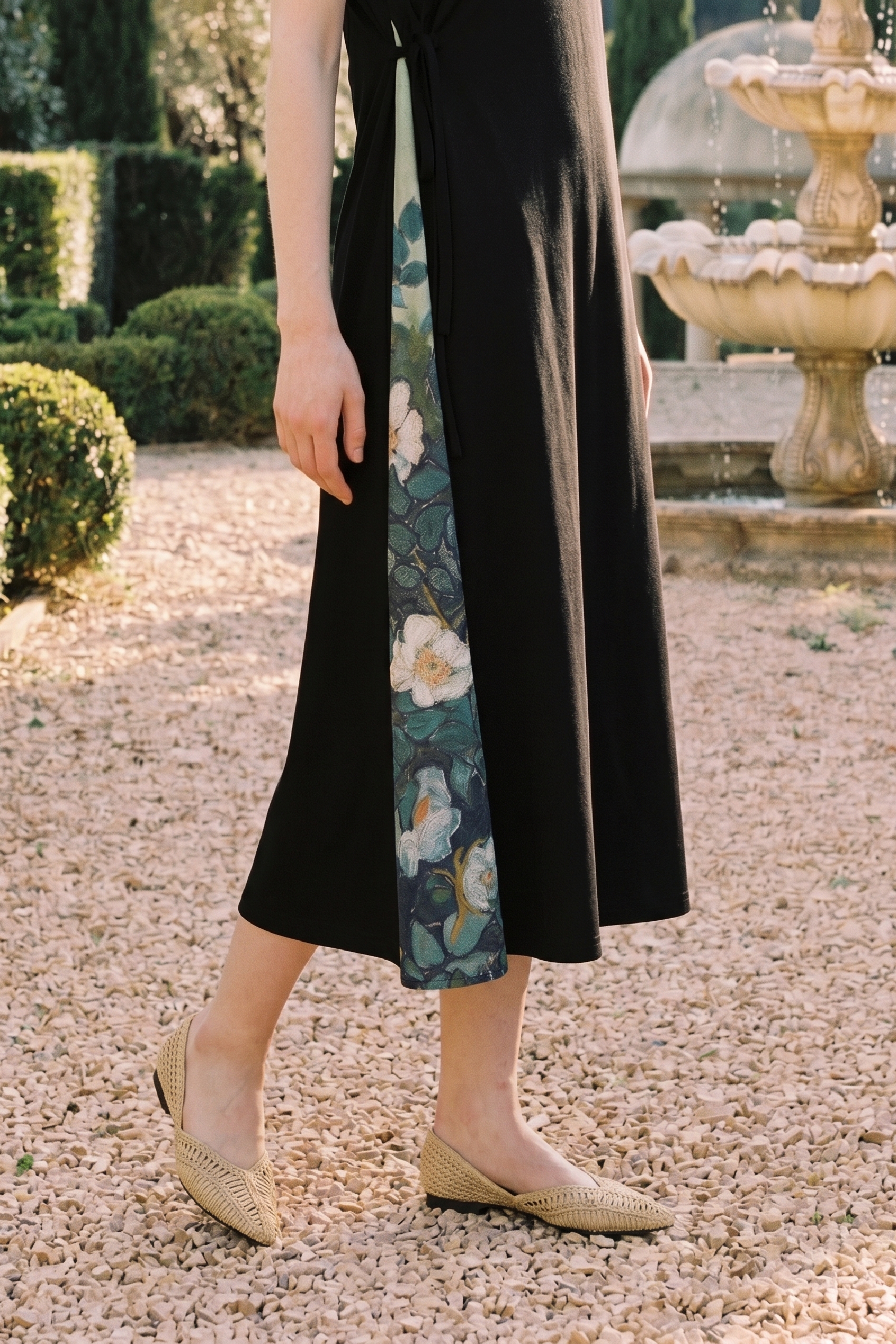 Printed Short Sleeve Maxi Dress