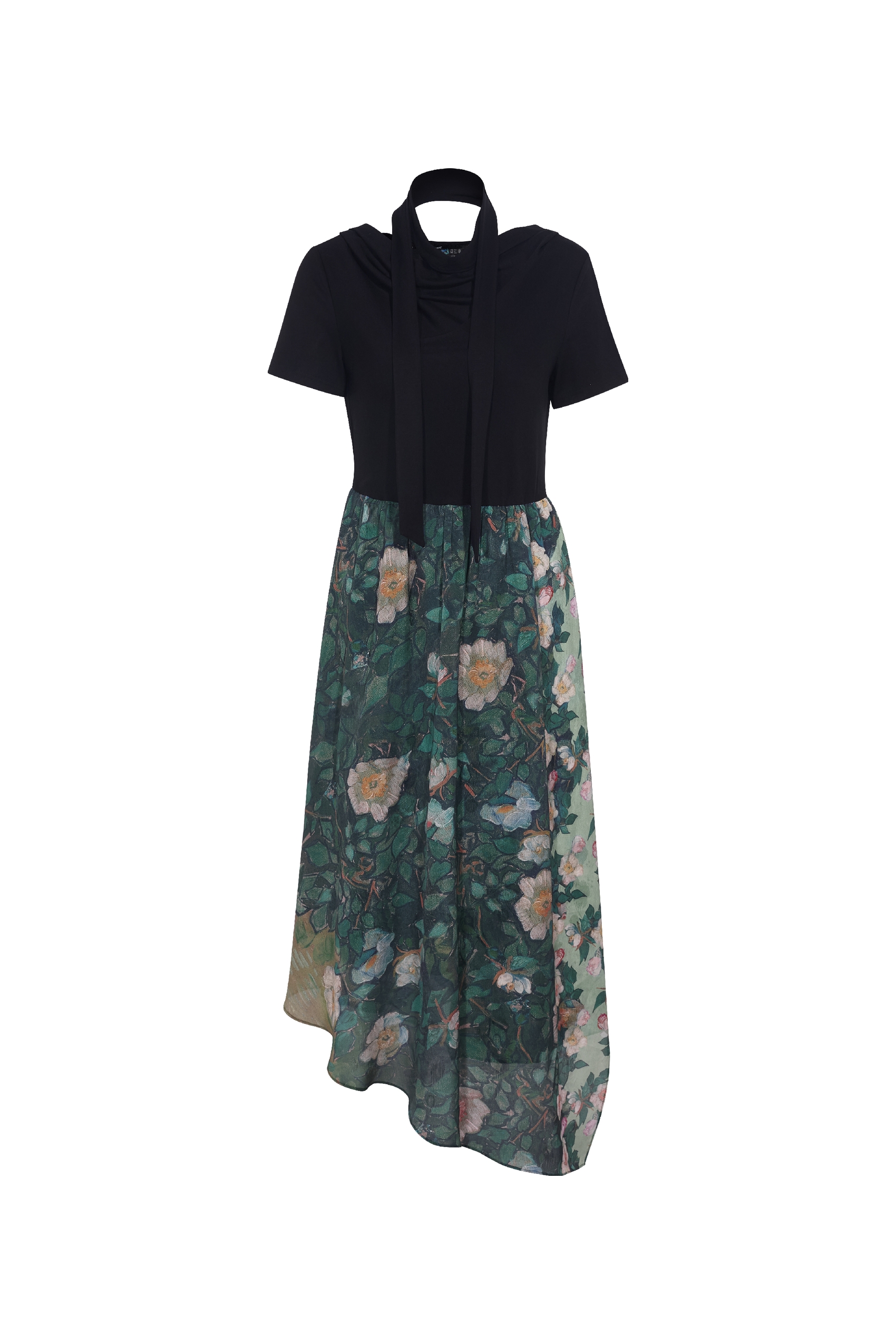 Gradient Floral Print Long Dress