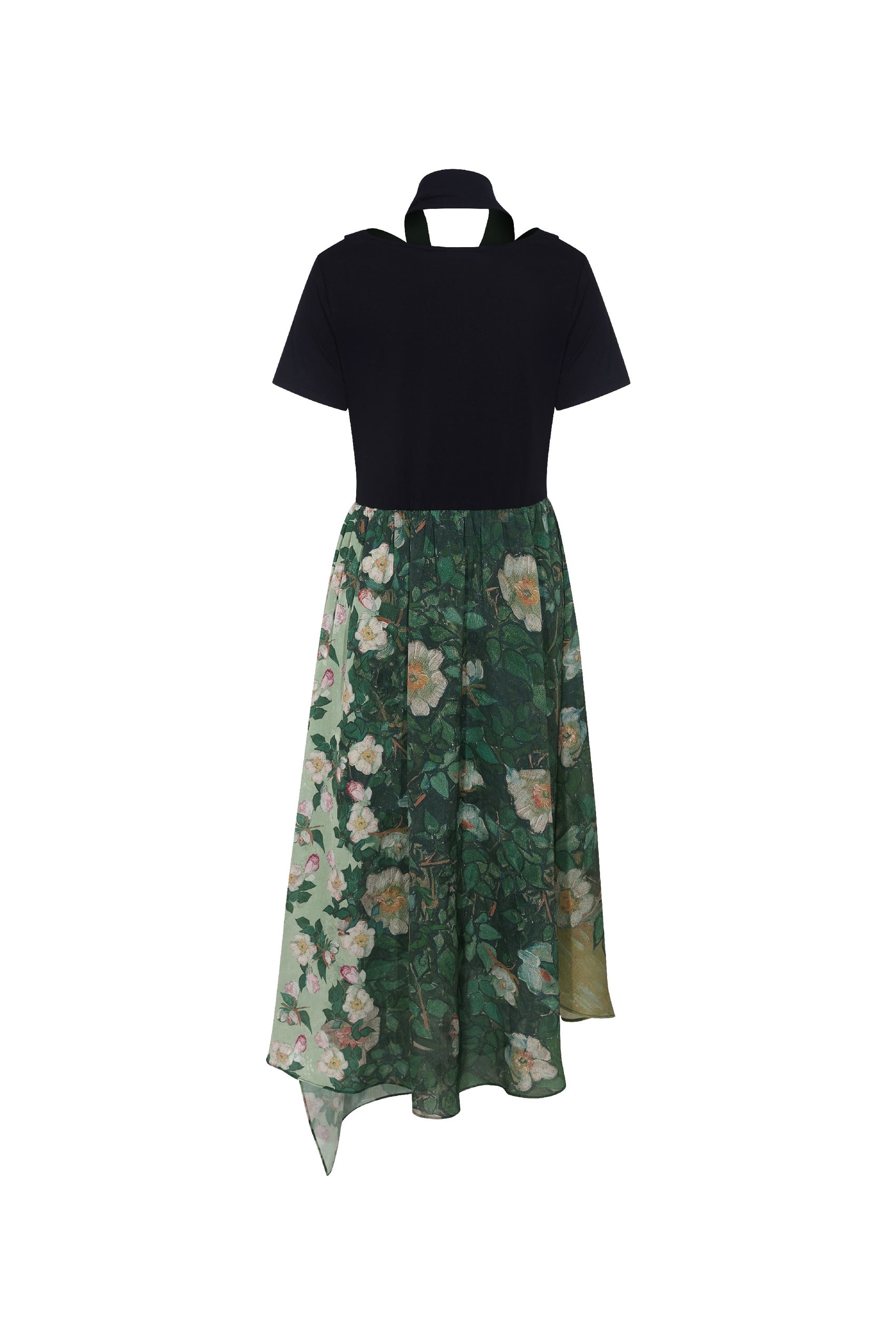 Gradient Floral Print Long Dress