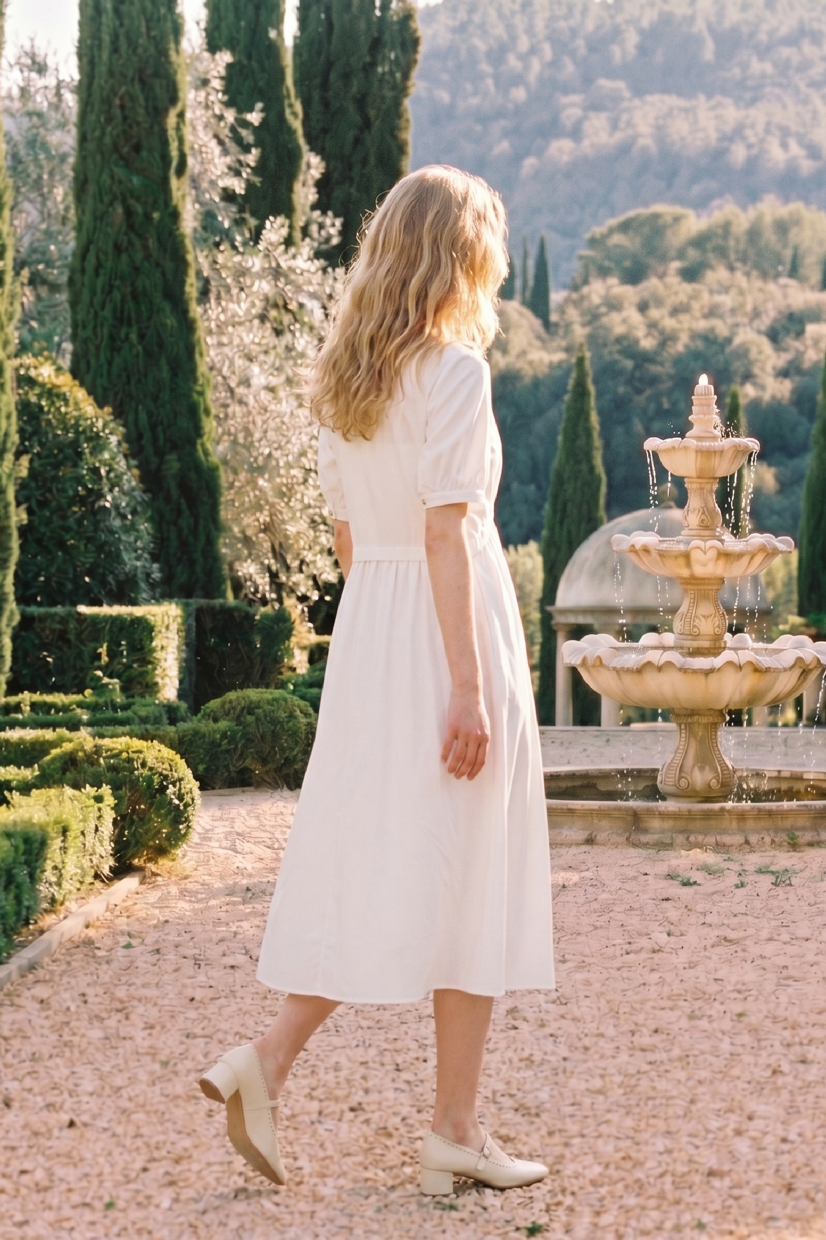 Lapel Collar Waistband Midi Dress