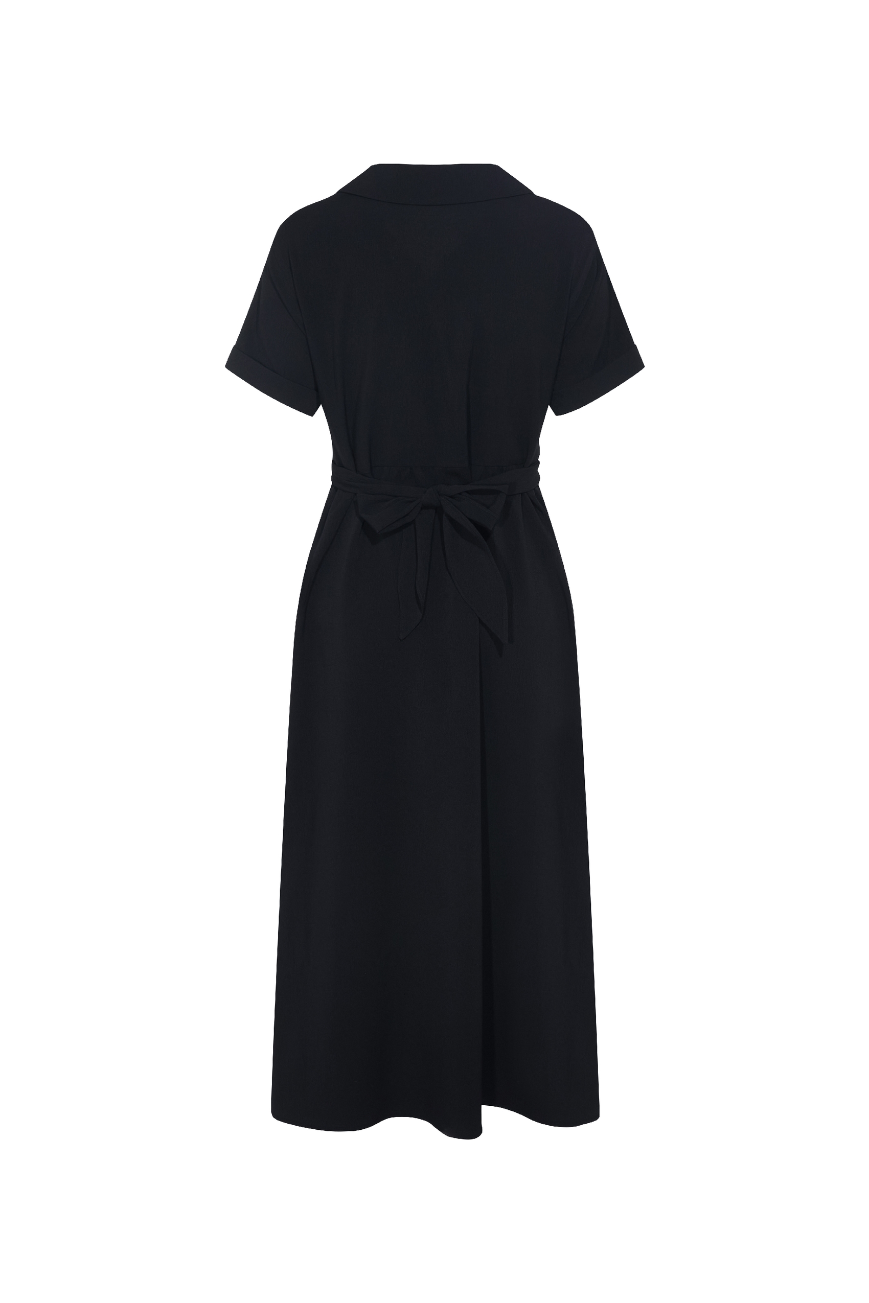 Lapel Collar Waist Cinched Dress-LYONSENS